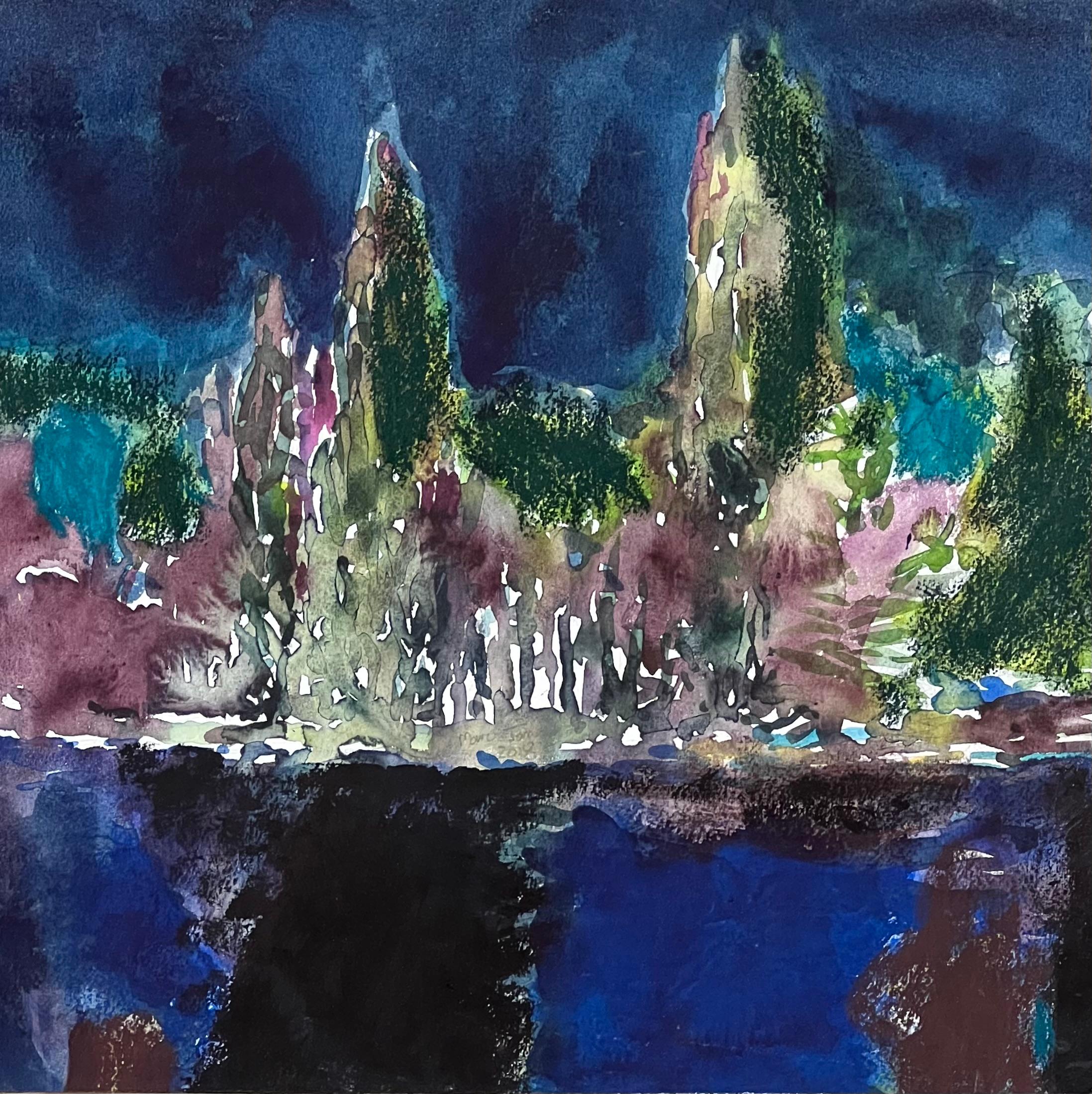 "Monaco, parc", dipinto originale di Marc Tanguy