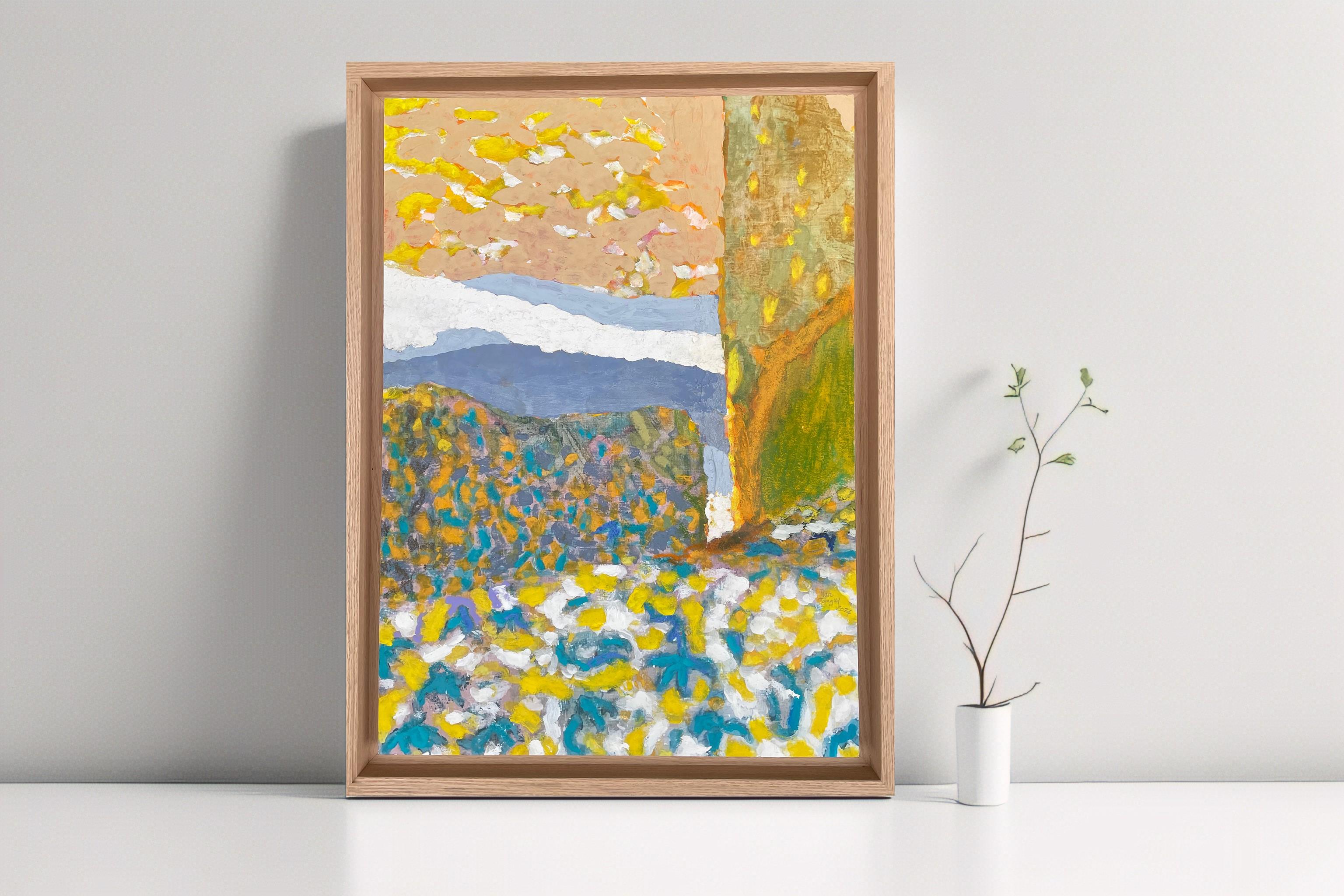 Paysage, óleo y acrílico sobre papel de Marc Tanguy en venta 1