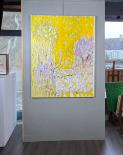 Jardin jaune, huile et acrylique de Marc Tanguy