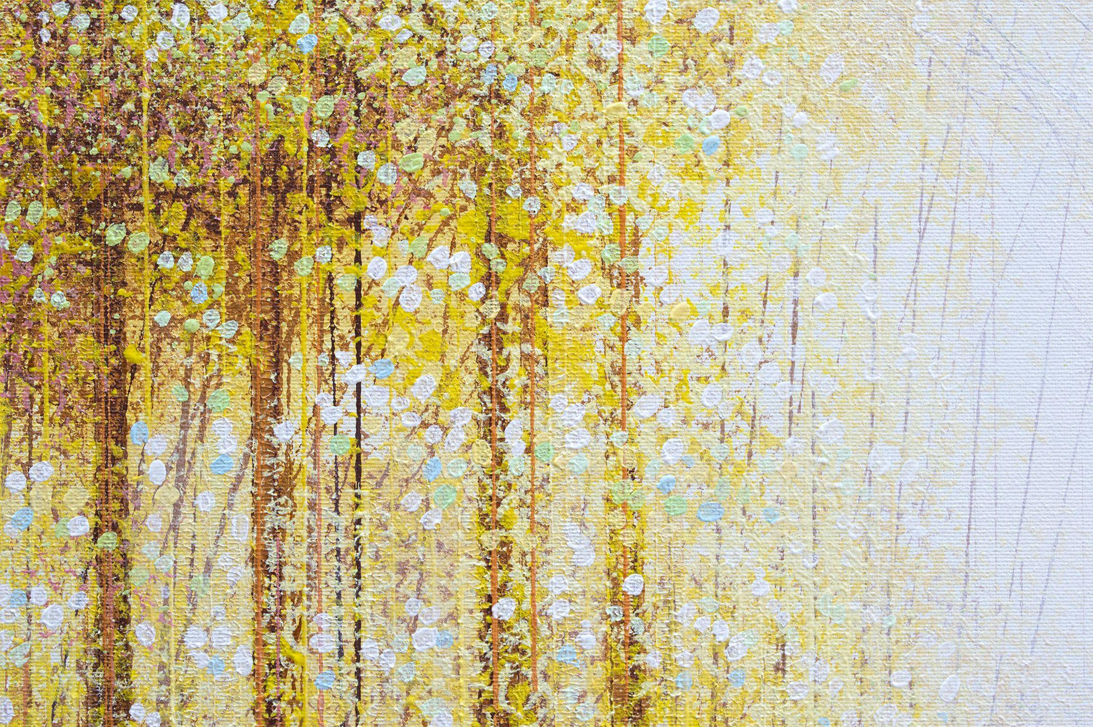 Autumn Trees In Golden Light, Painting, Acrylic on Canvas 1