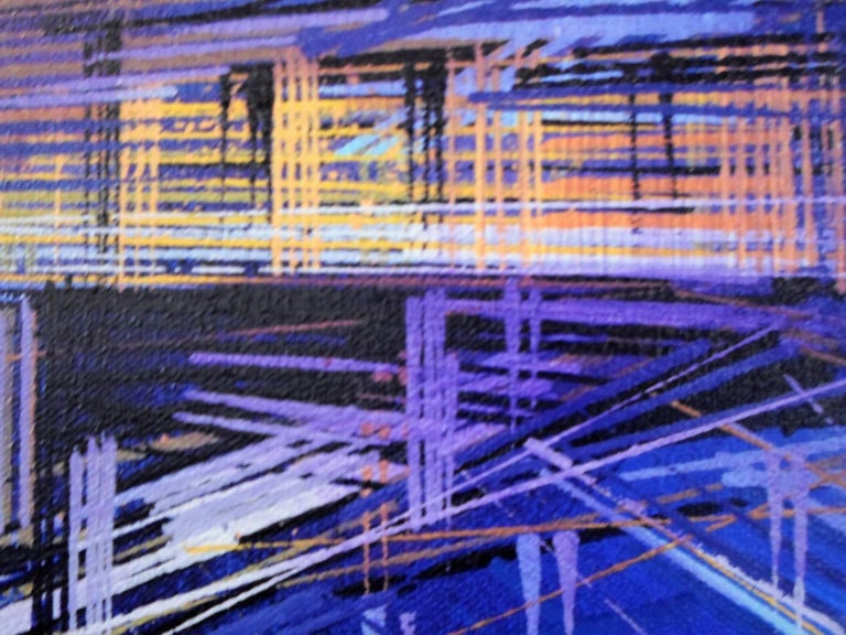 Marc Todd City of Lights, London, landscape painting , aerial view