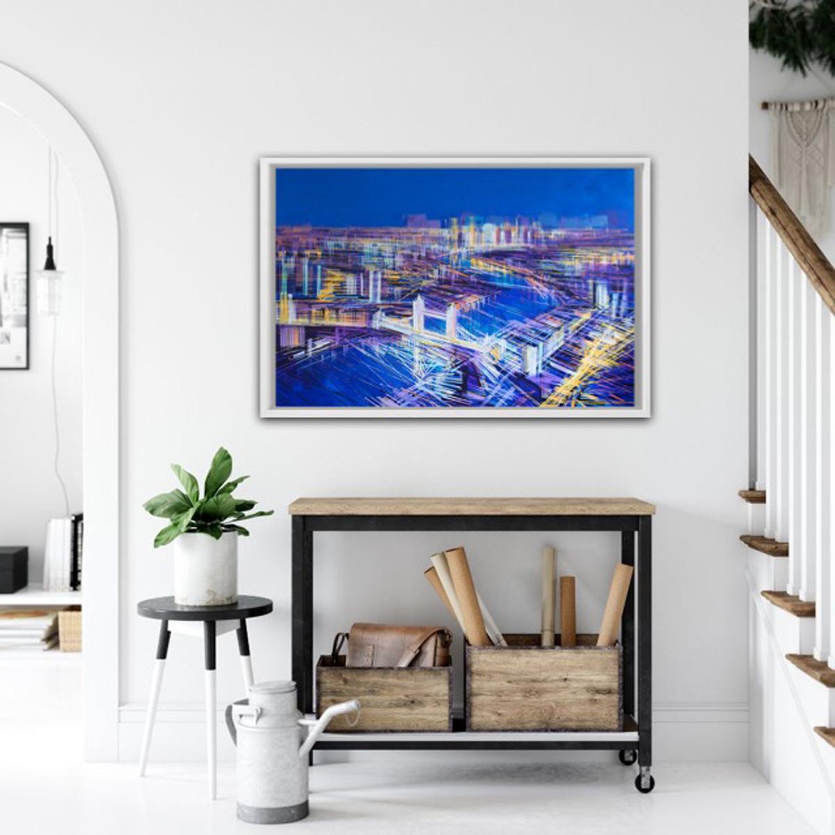 Marc Todd
City Of Lights, London
Contemporary Cityscape Painting
Acrylic Paint on Canvas
Canvas Size: H 61cm x W 91cm x D 5cm
Sold Unframed

City of Lights, London is an original contemporary cityscape painting by Marc Todd. This is a dynamic and