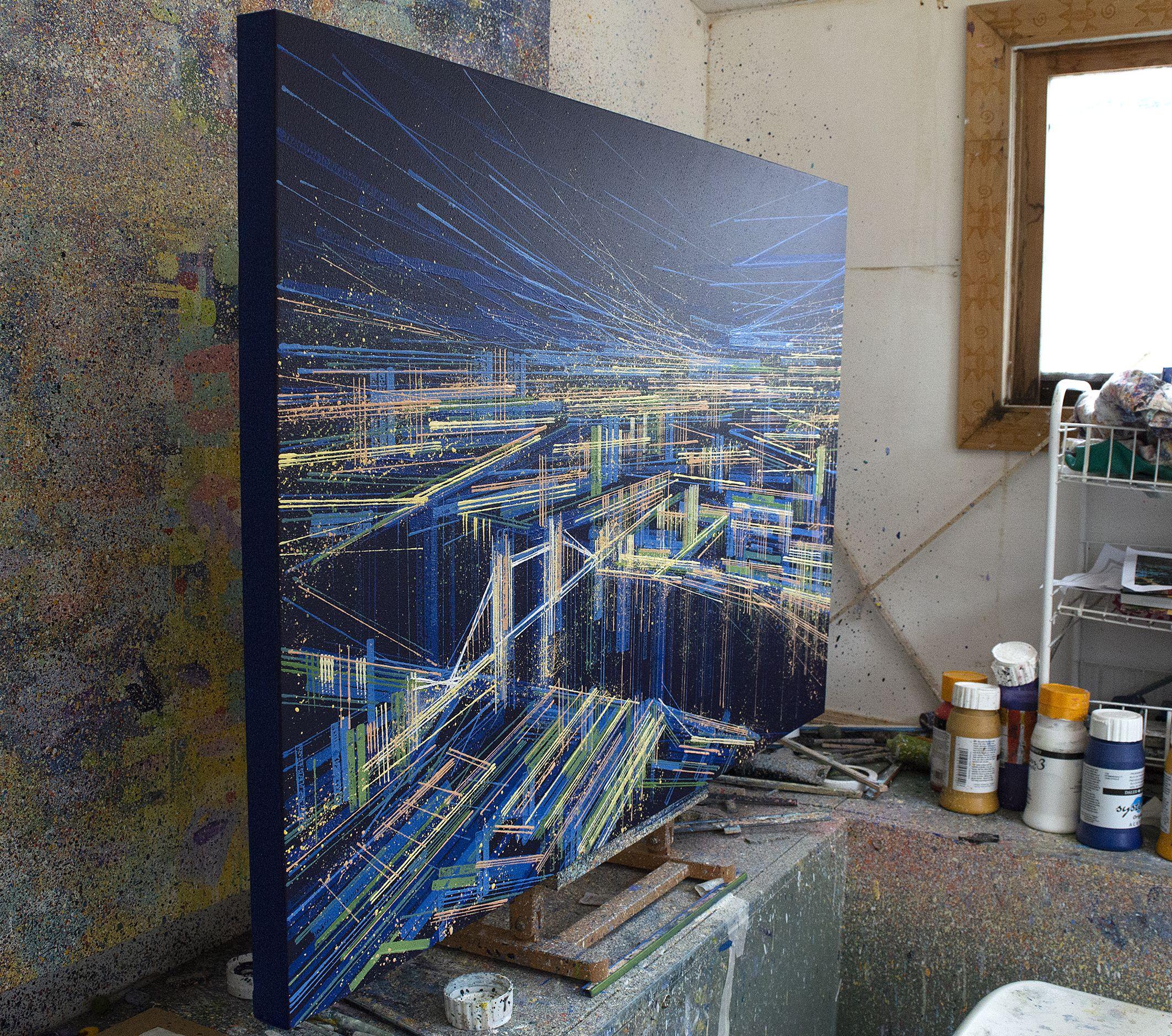 City Of London At Midnight, Painting, Acrylic on Canvas 3