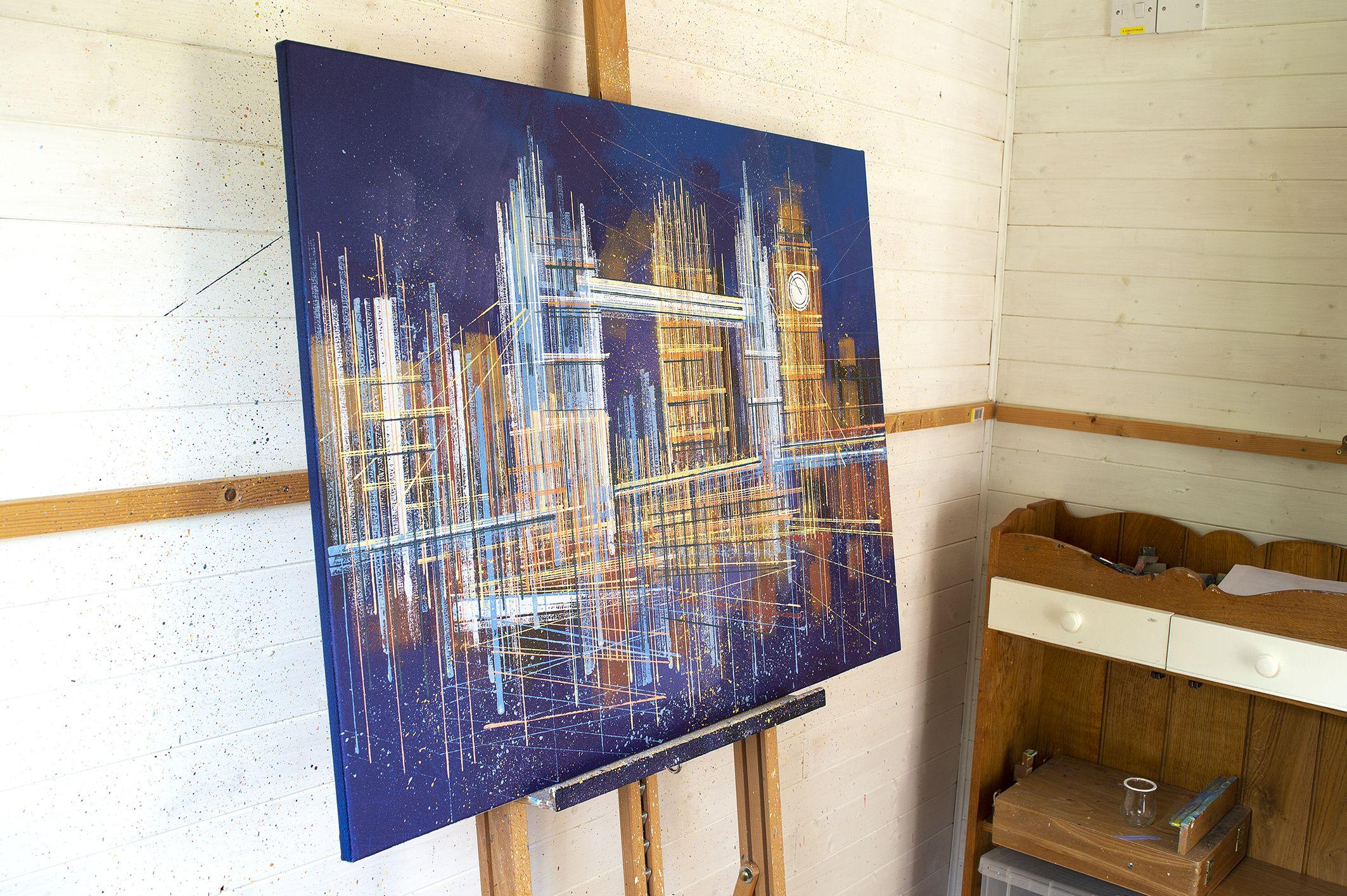 London - Tower Bridge And Big Ben Composition 1, Painting, Acrylic on Canvas 1