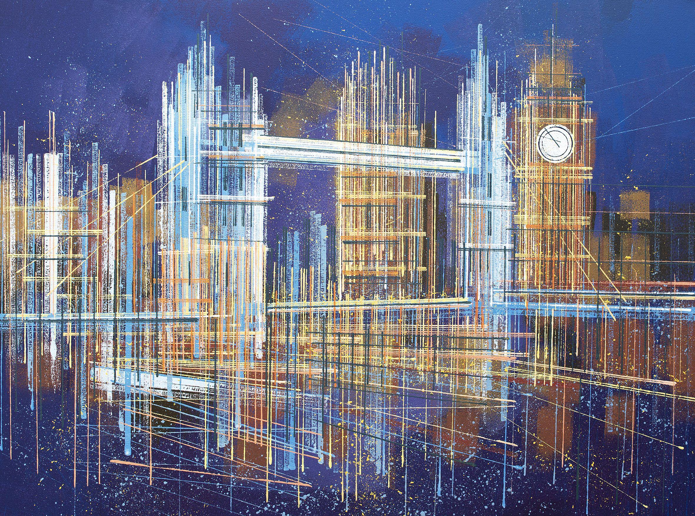 London - Tower Bridge And Big Ben Composition 1, Painting, Acrylic on Canvas