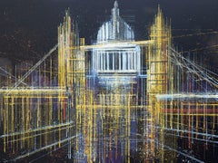 London - Tower Bridge And St Paul's Composition, Painting, Acrylic on Canvas
