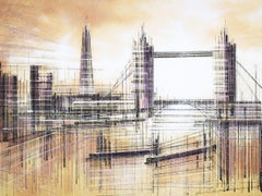 Composition du pont de la Tour de Londres n° 2 (2022), peinture, acrylique sur toile