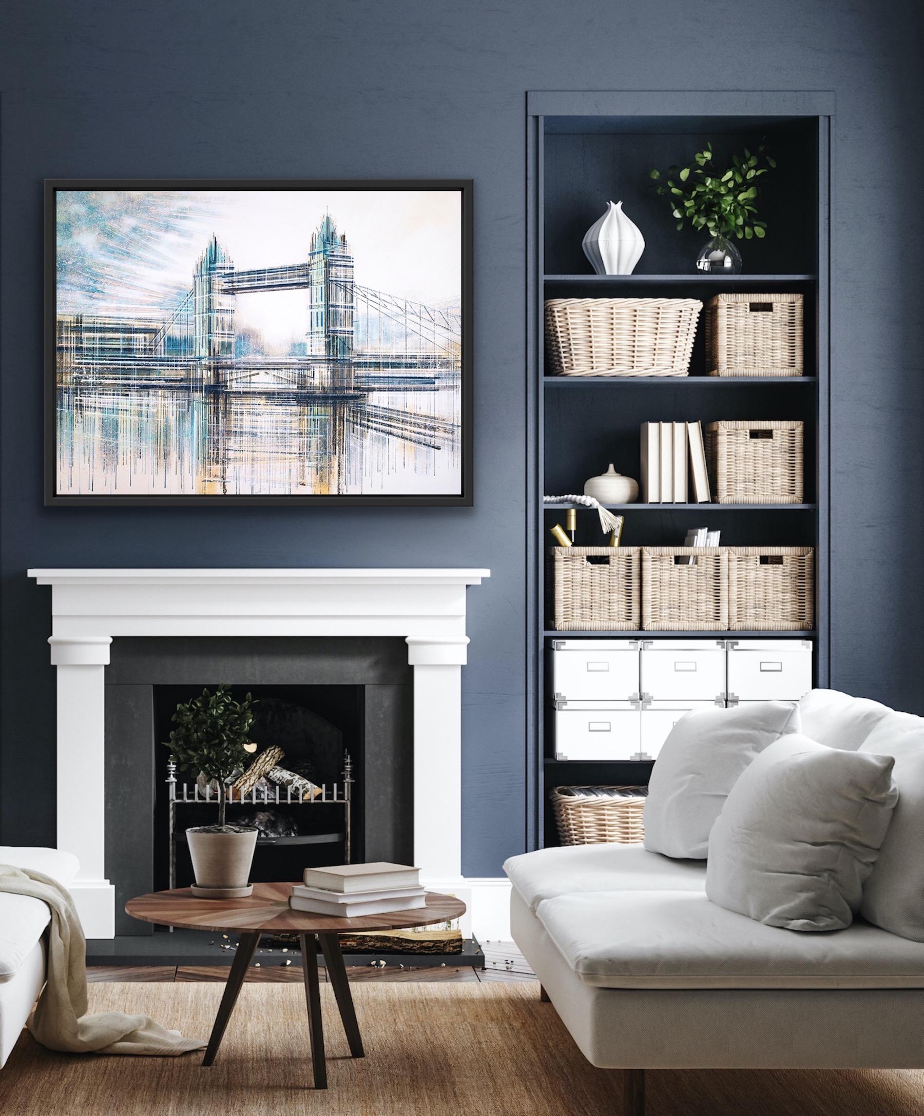 London, Tower Bridge, Contemporary Cityscape Painting, Modern Artworks For Sale 1