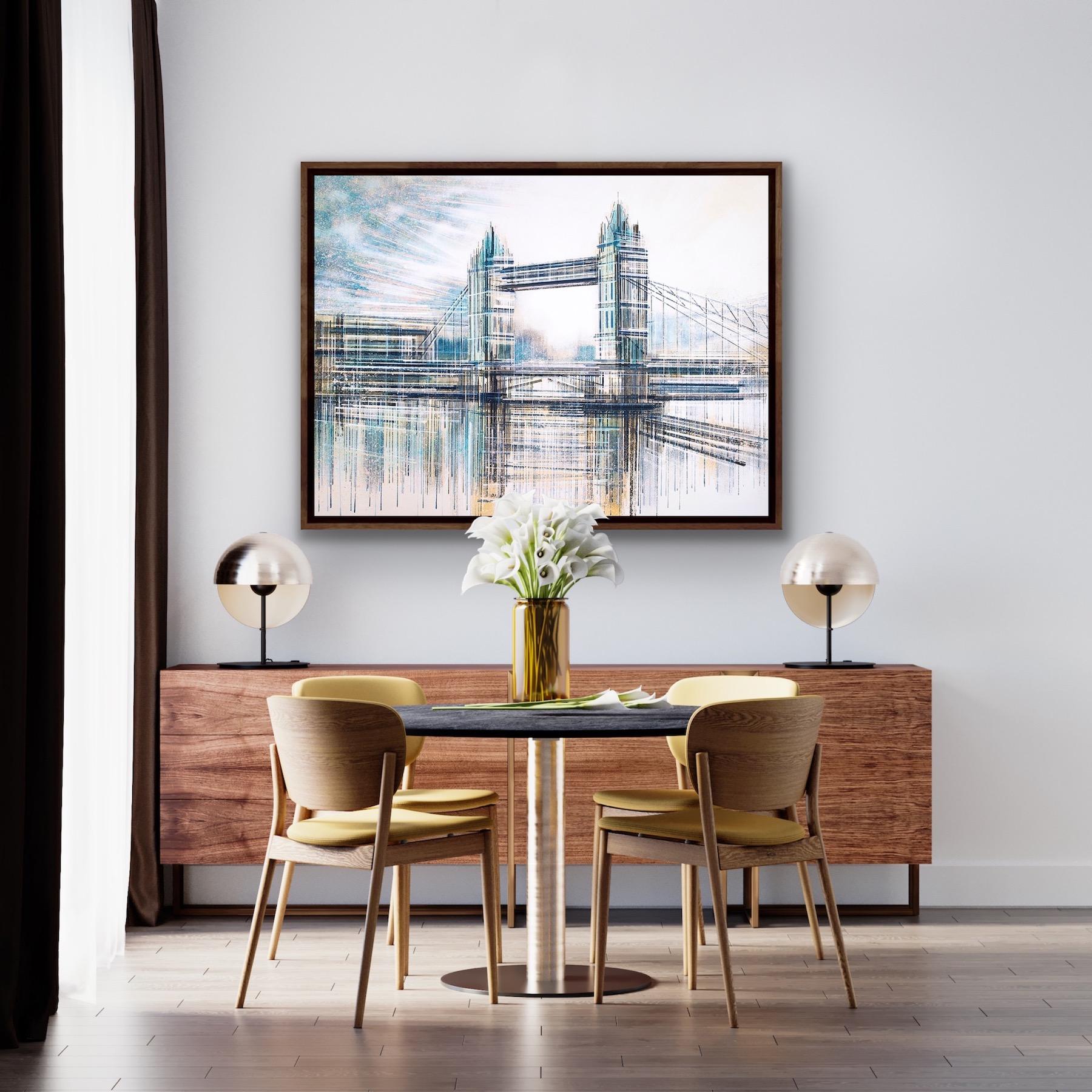 Londra, Tower Bridge, Pittura contemporanea di paesaggi urbani, Opere d'arte moderna in vendita 3