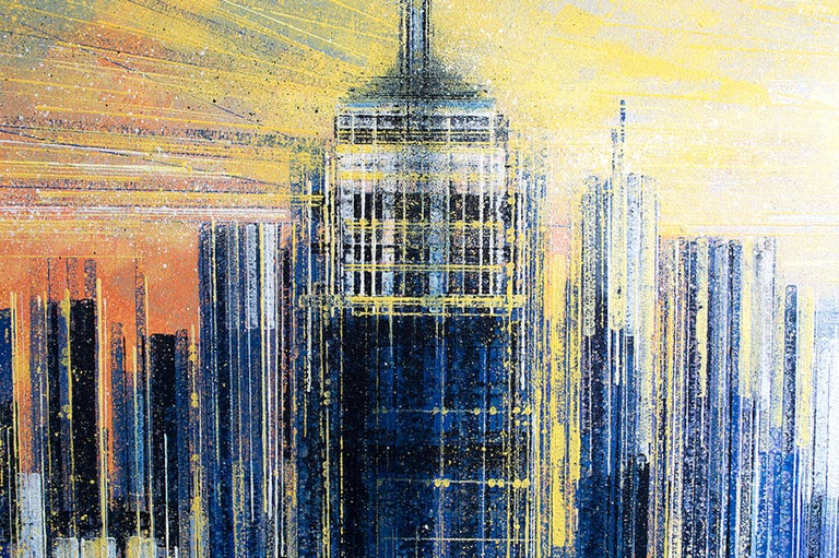 Marc Todd - Marc Todd, Manhattan At Sunset, Original Painting ...