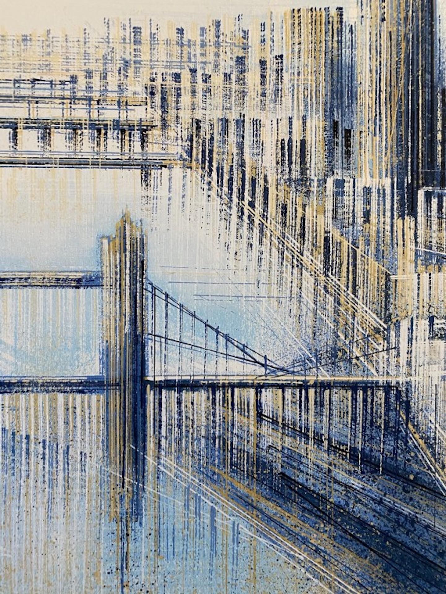 Peinture originale de Marc Todd, Shard and Tower Bridge, London Cityscape Art en vente 3
