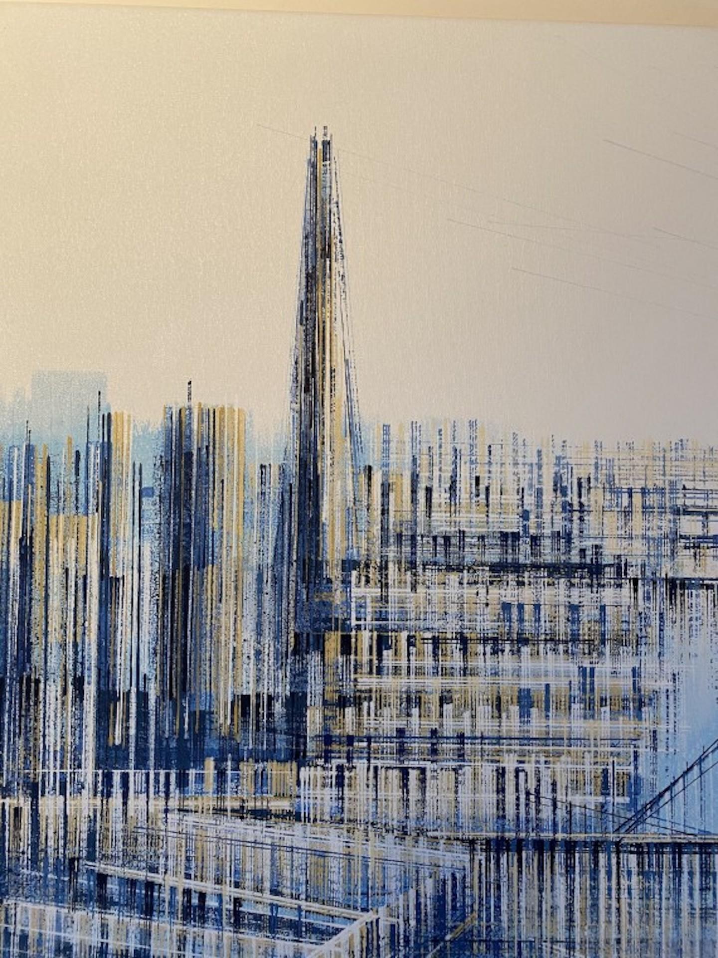 Marc Todd, Shard y Tower Bridge, Paisaje urbano de Londres, Pintura original en venta 4