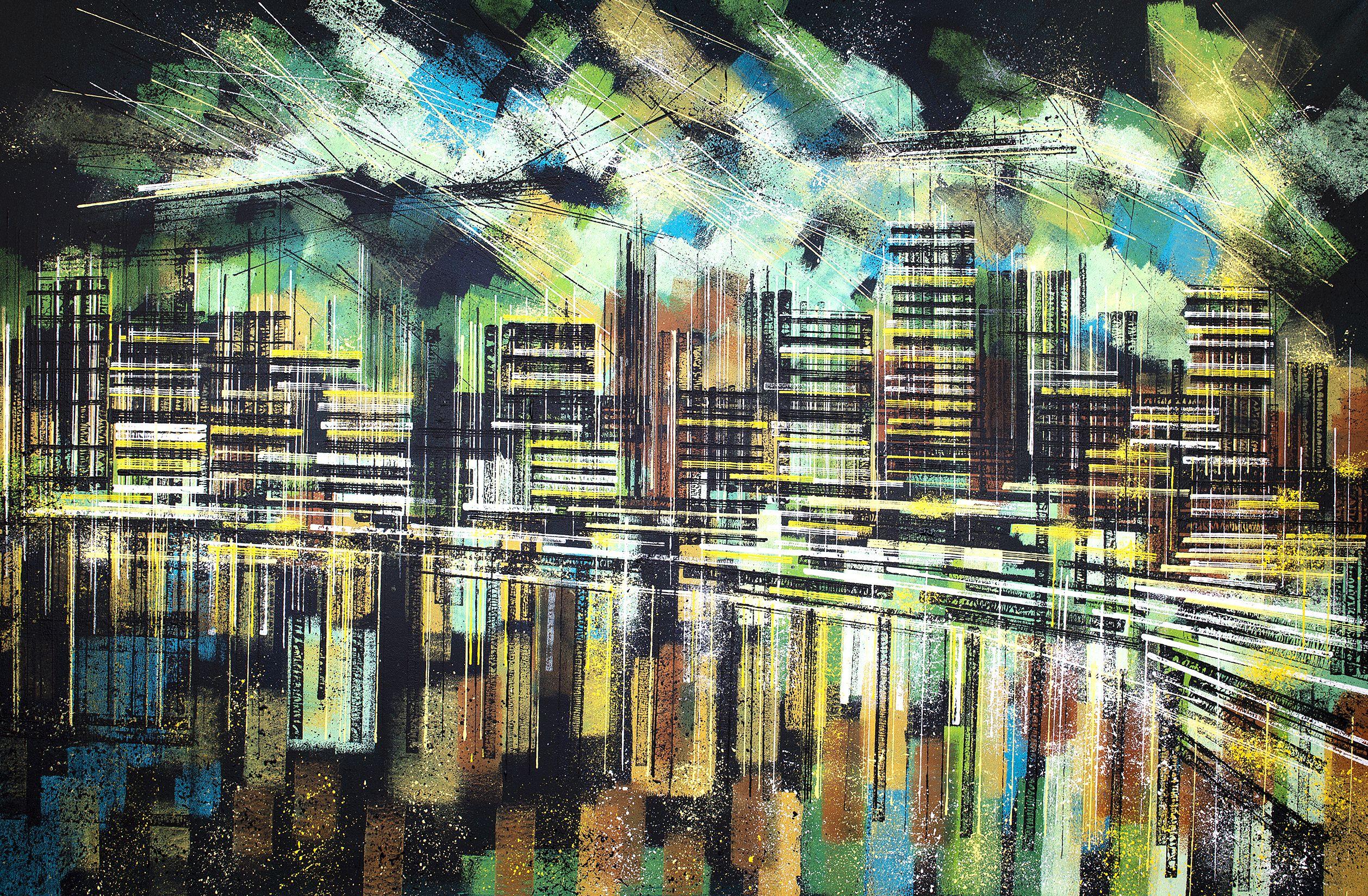 Sinfonía de Nueva York - Pintura grande, Pintura, Acrílico sobre lienzo - Painting de Marc Todd
