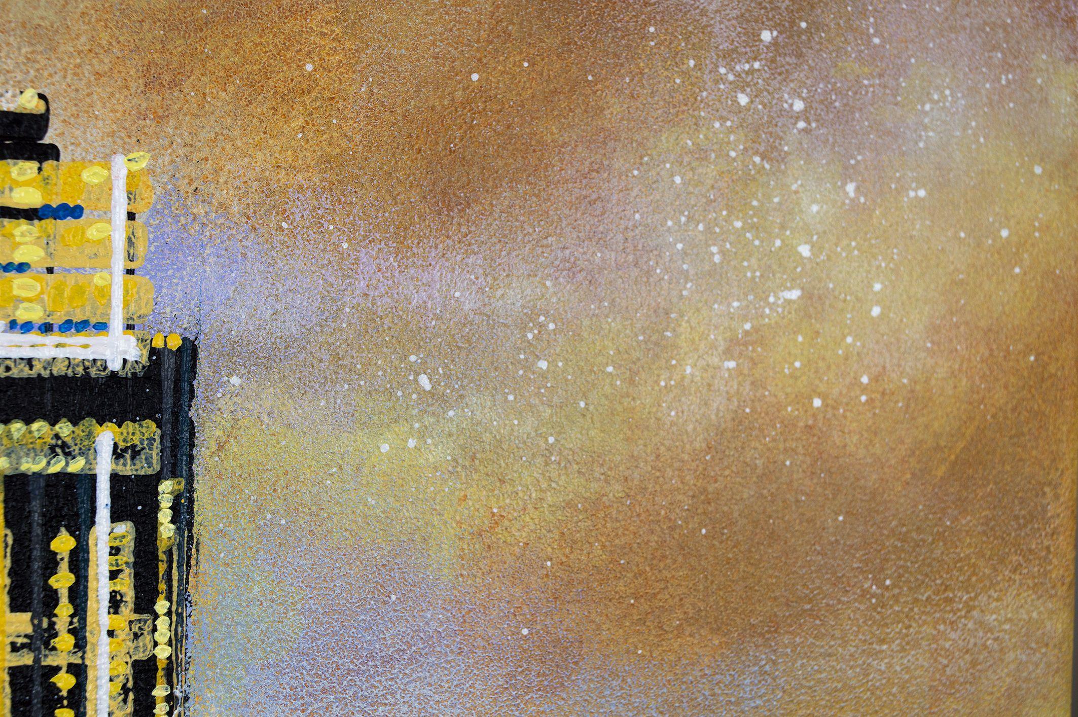 New York - The Empire State Building At Sunset, Painting, Acrylic on Canvas For Sale 2