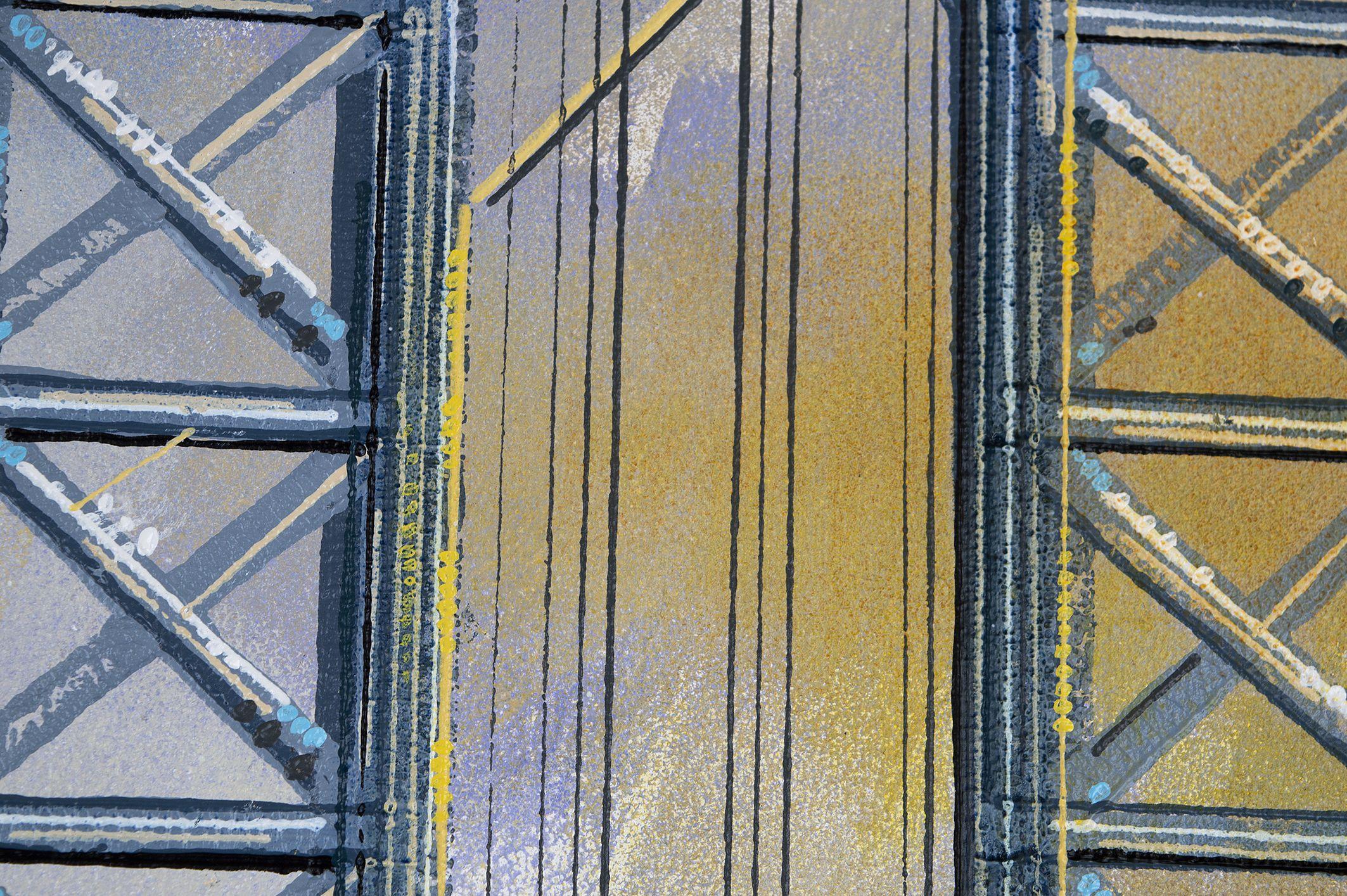 New York - The Manhattan Bridge At Sunset (2023), Painting, Acrylic on Canvas For Sale 2