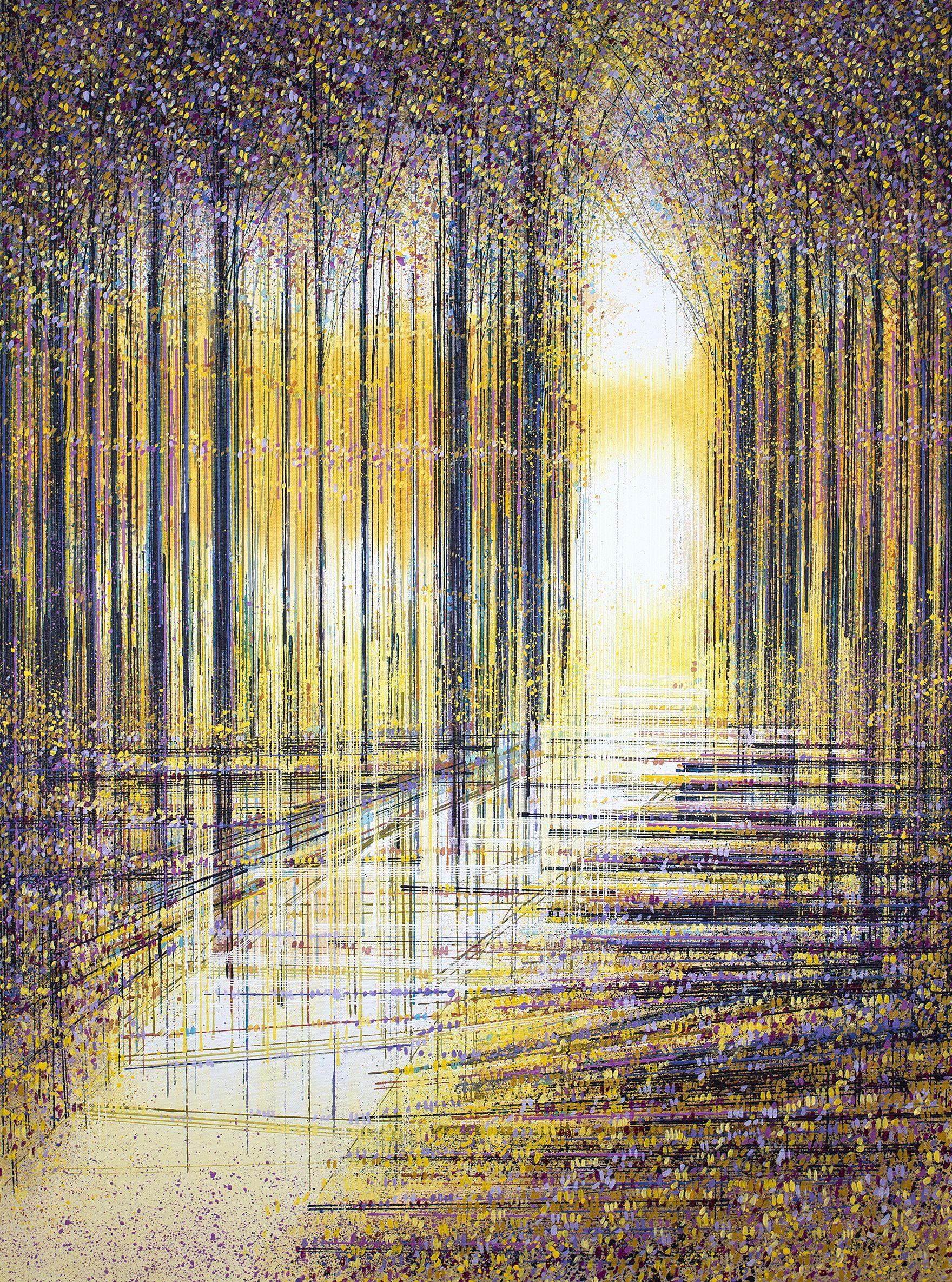 La nuit tombe dans la forêt, Peinture, Acrylique sur toile - Painting de Marc Todd