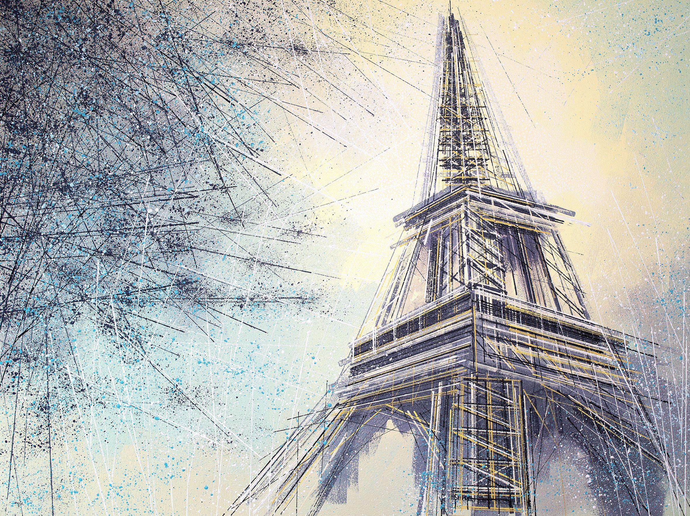 Paris- The Eiffel Tower At Dusk, Painting, Acrylic on Canvas