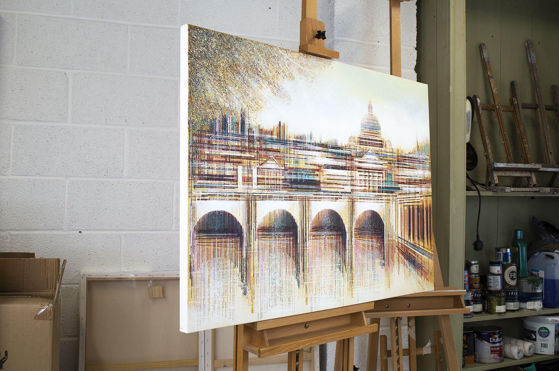 Roma al tramonto, Pittura, Acrilico su tela in vendita 2