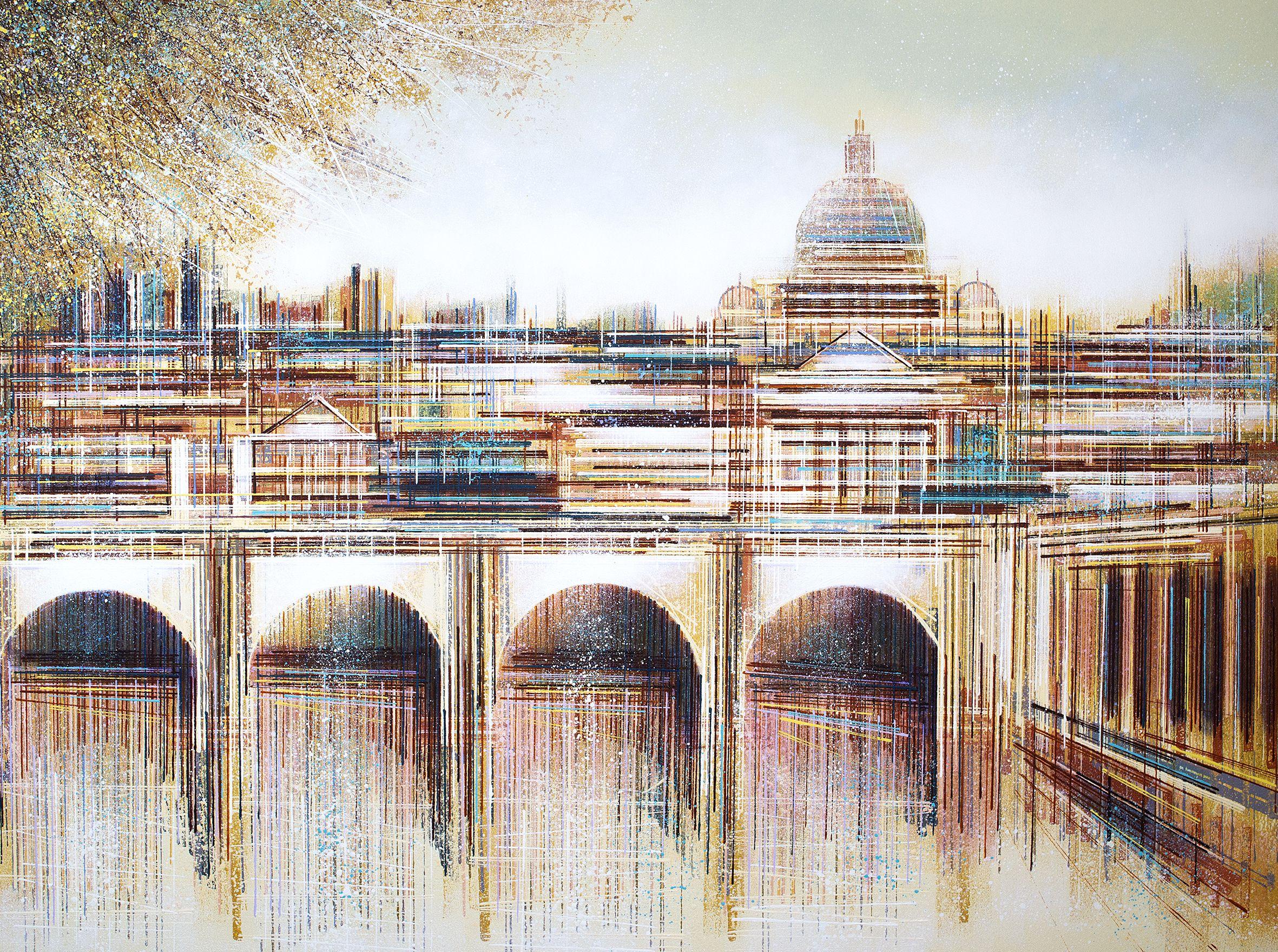 Roma al tramonto, Pittura, Acrilico su tela - Painting di Marc Todd