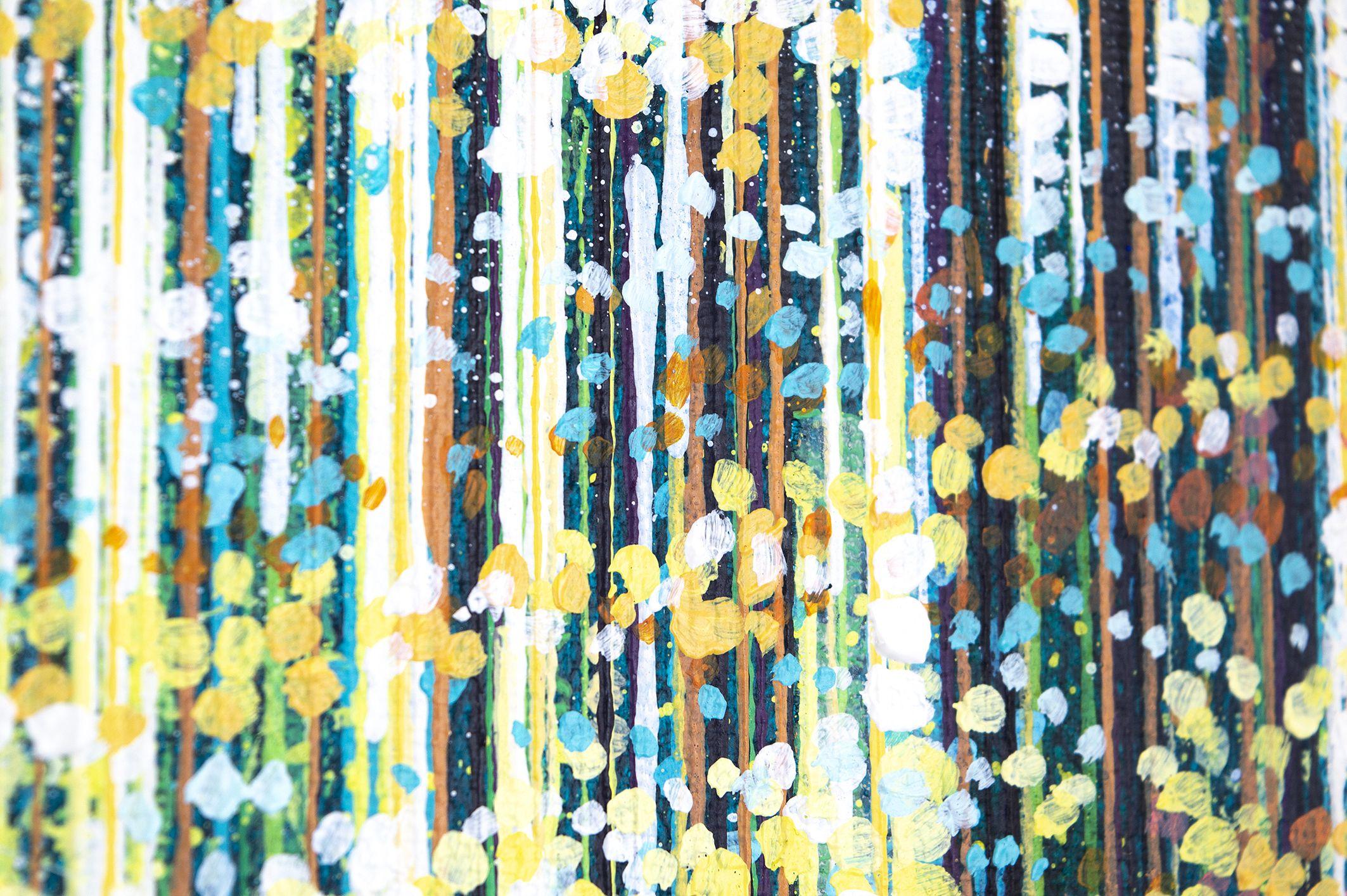 Alberi estivi alla luce del pomeriggio, Pittura, Acrilico su tela 1
