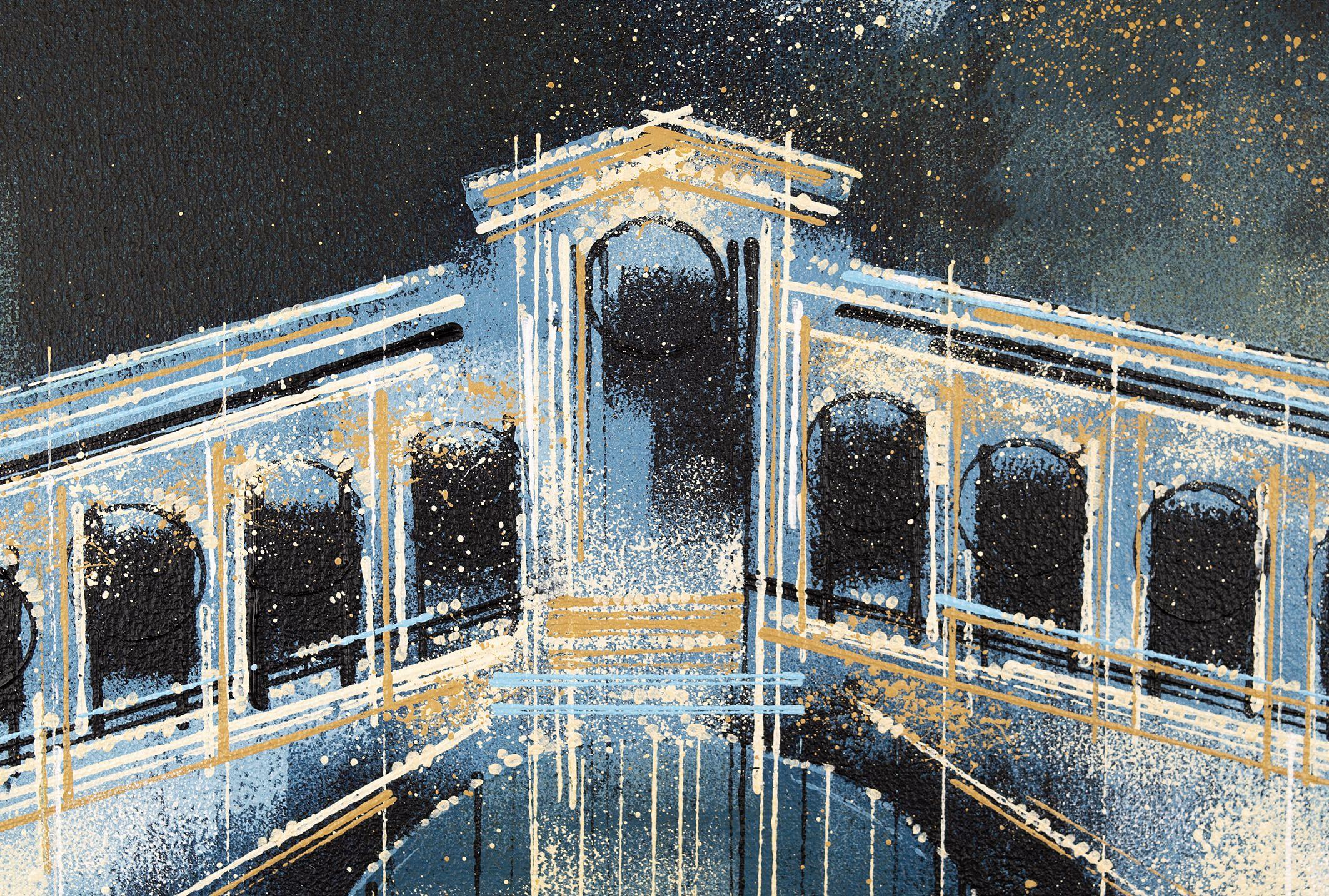 Venezia al chiaro di luna - Il ponte di Rialto, Pittura, Acrilico su tela - Painting Impressionismo di Marc Todd