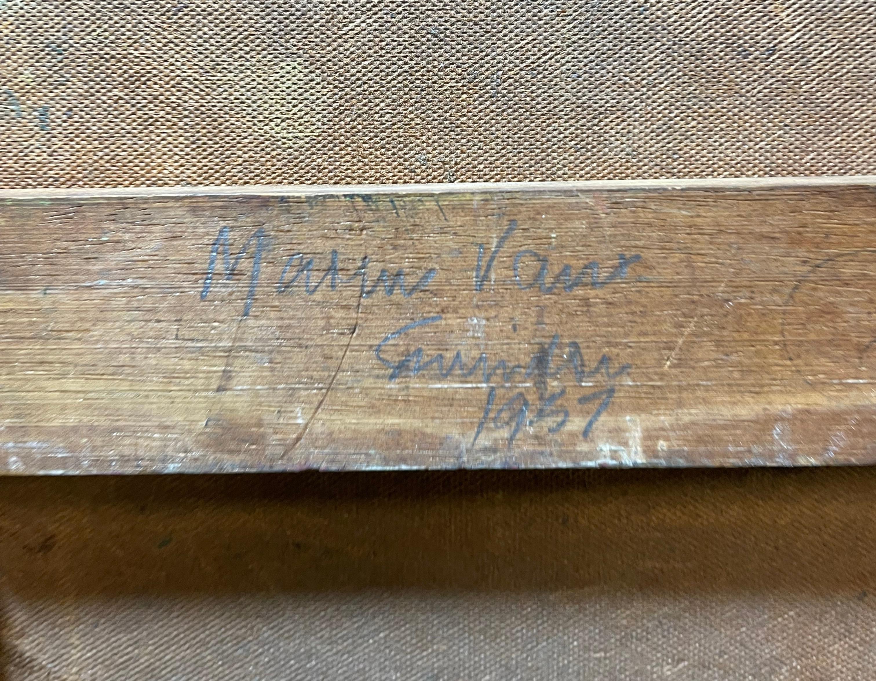 Pittura Marc Vaux, britannico nato nel 1932, Olio su tavola 1957 in vendita
