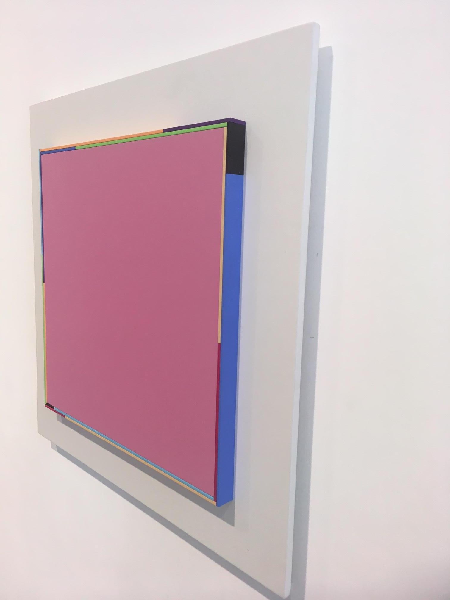Rosafarbener Einteiler (Geometrische Abstraktion), Mixed Media Art, von Marc Vaux