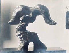 Vintage Silver Gelatin Photograph Jacques Lipchitz Bronze Sculpture Photo Signed