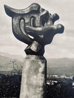 Vintage Silver Gelatin Photograph Jacques Lipchitz Bronze Sculpture Photo Signed