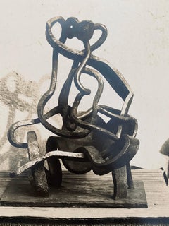 Fotografia d'epoca alla gelatina d'argento Jacques Lipchitz Scultura in bronzo Foto firmata
