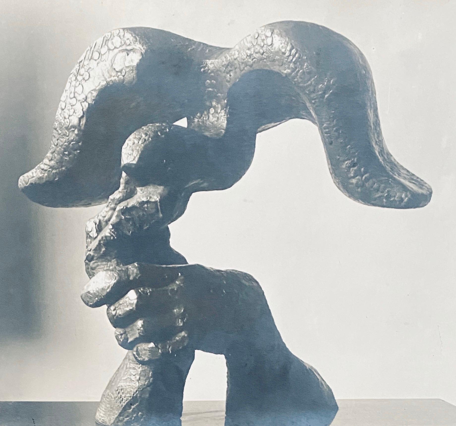 Vintage Silver Gelatin Photograph Jacques Lipchitz Bronze Sculpture Photo Signed For Sale 1