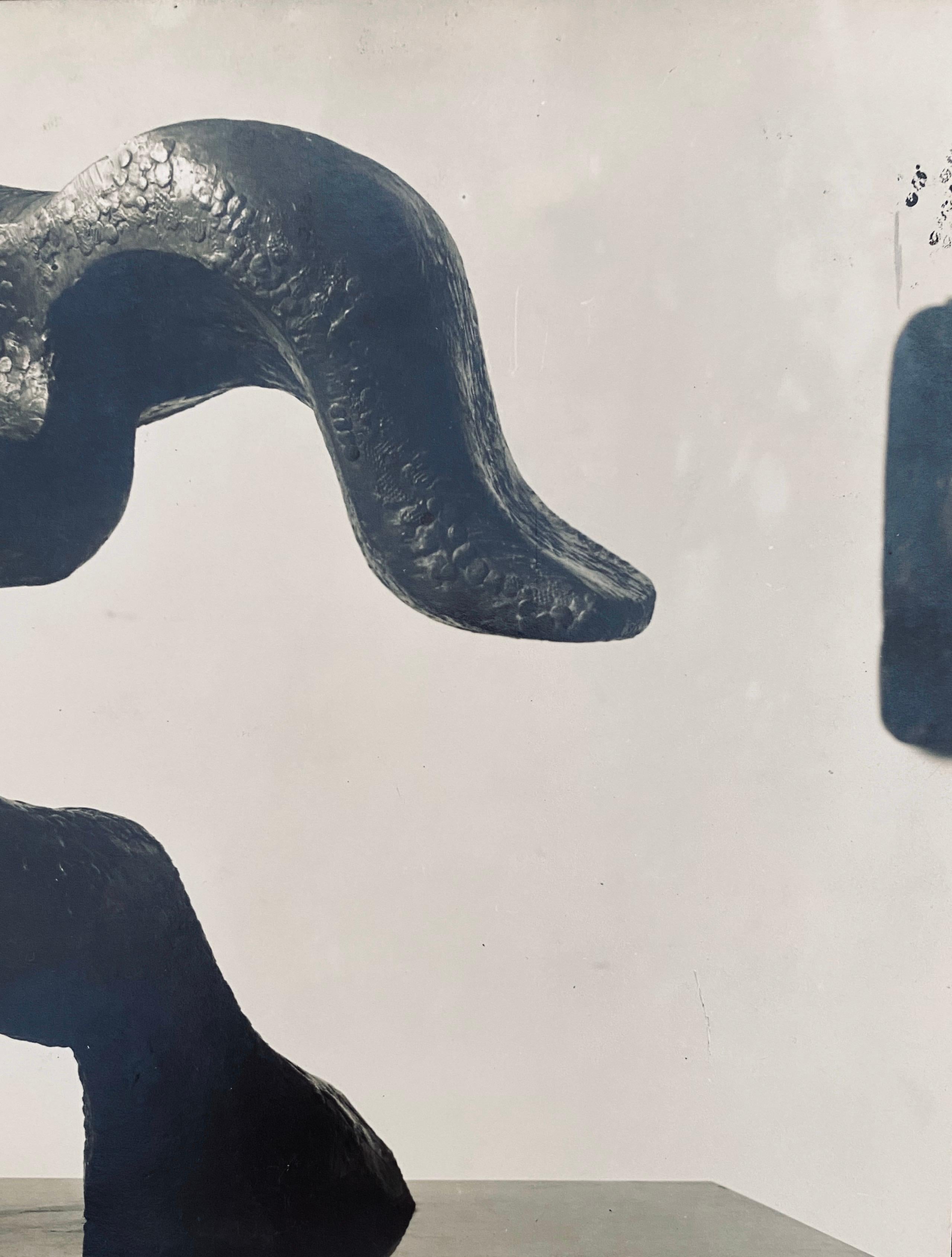 Vintage Silver Gelatin Photograph Jacques Lipchitz Bronze Sculpture Photo Signed For Sale 2