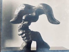 Photographie vintage gélatino-argentique de Jacques Lipchitz, sculpture en bronze signée