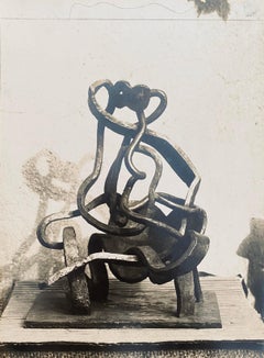 Vintage Silver Gelatin Photograph Jacques Lipchitz Bronze Sculpture Photo Signed