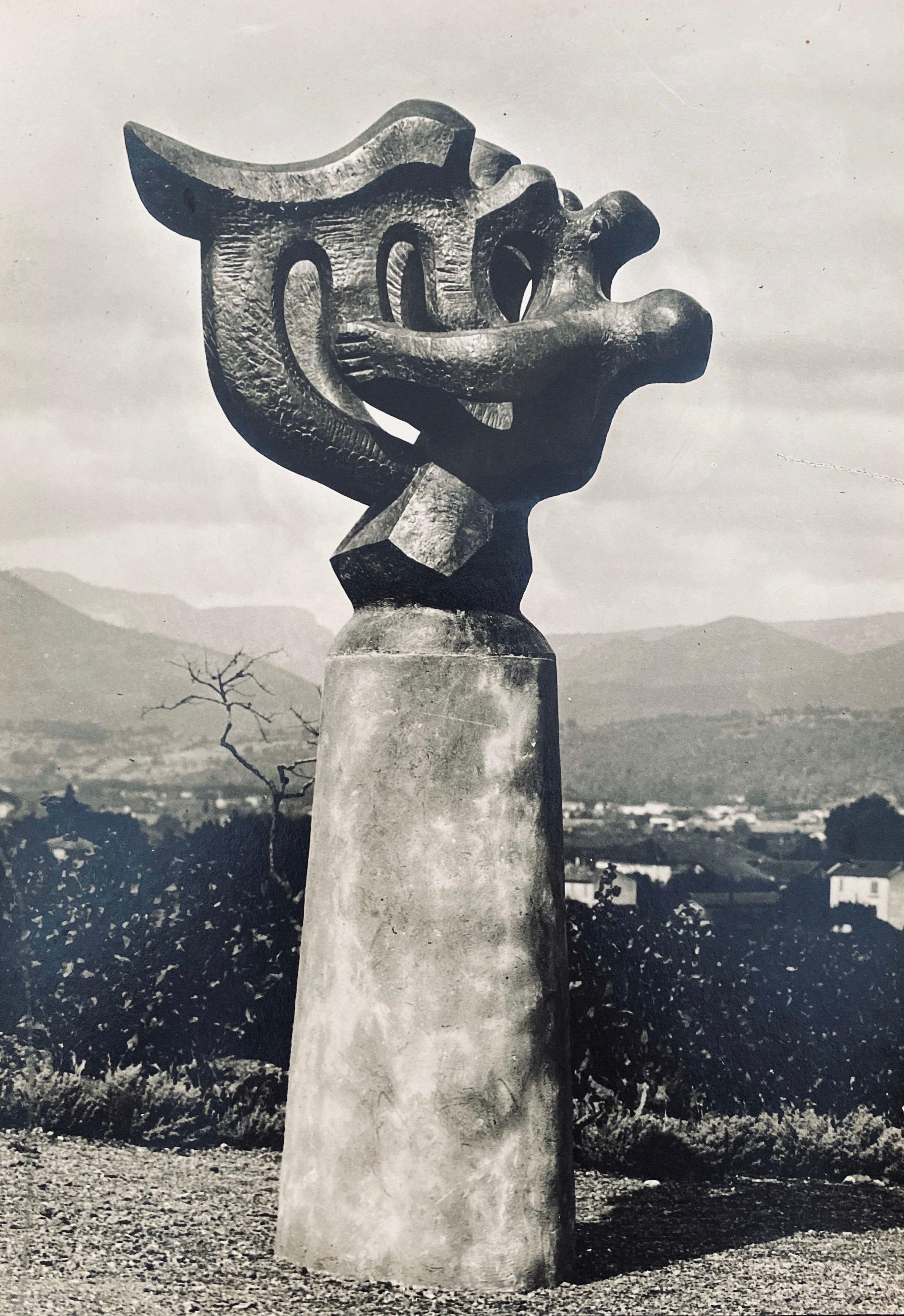 Marc Vaux Abstract Photograph - Vintage Silver Gelatin Photograph Jacques Lipchitz Bronze Sculpture Photo Signed