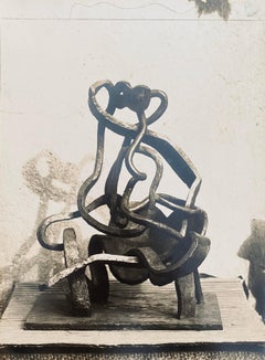 Vintage Silber-Gelatine-Fotografie Jacques Lipchitz Bronzeskulptur Foto signiert, Vintage