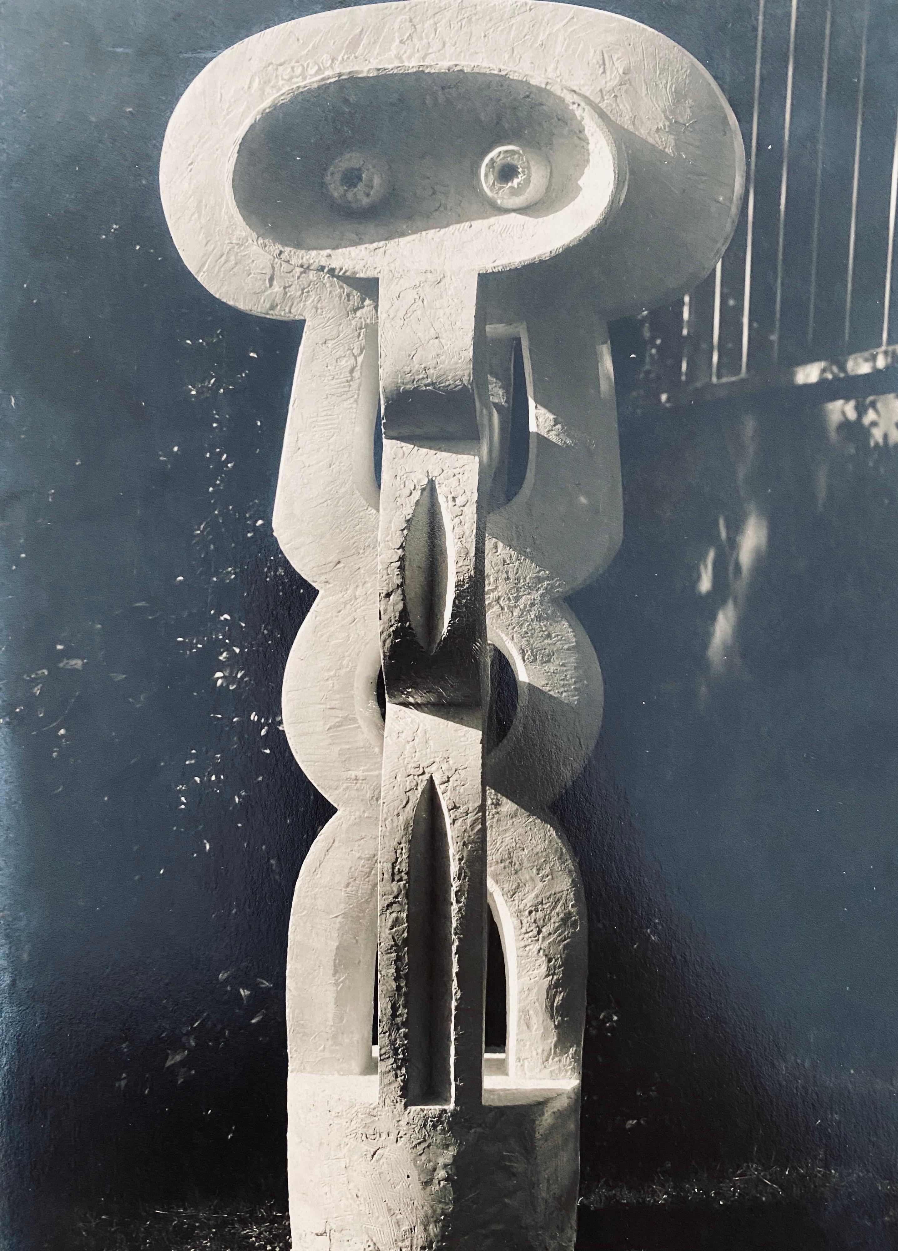 Vintage Silver Gelatin Photograph Jacques Lipchitz Sculpture Photo Signed - Black Abstract Photograph by Marc Vaux