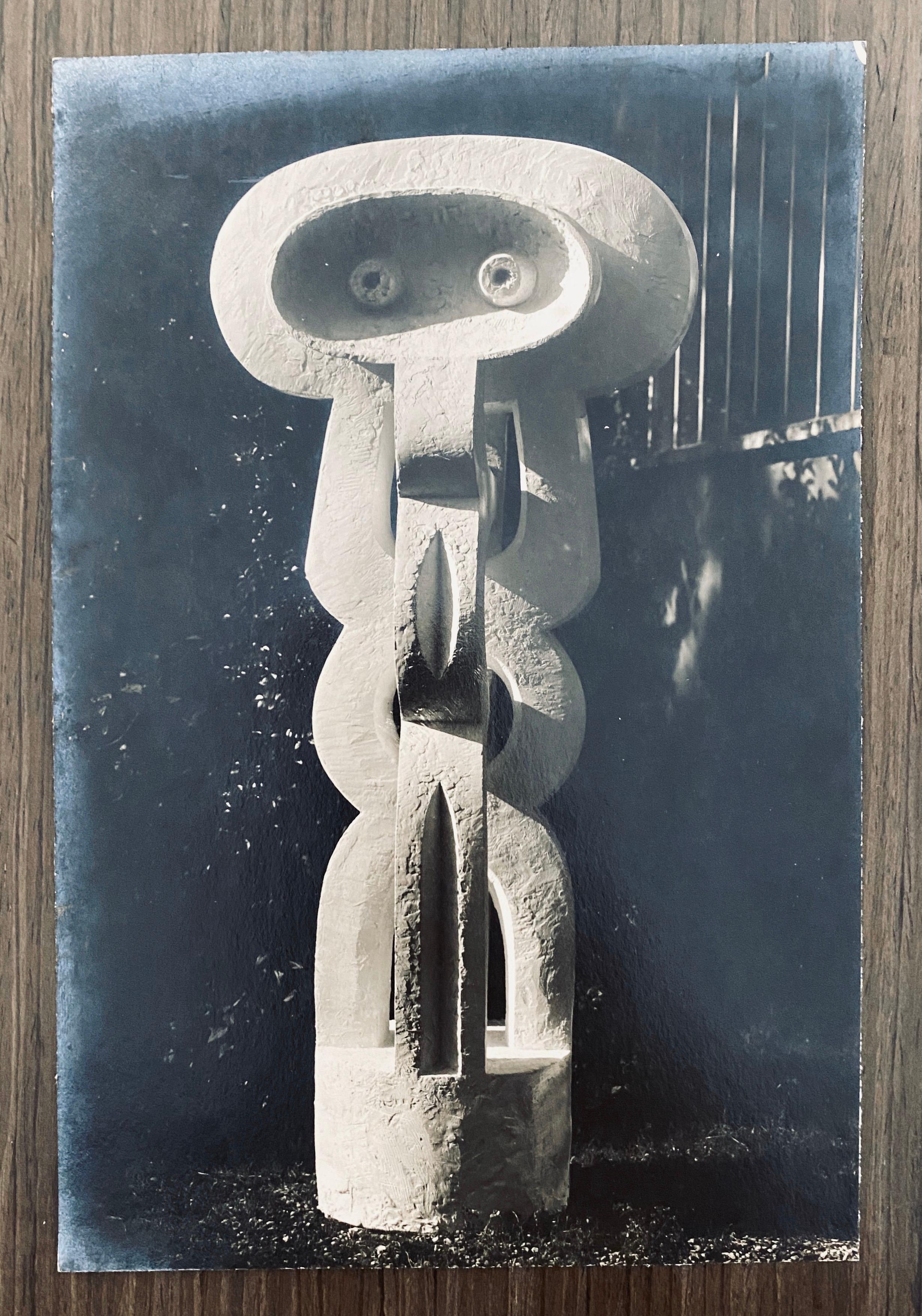Vintage Silver Gelatin Photograph Jacques Lipchitz Sculpture Photo Signed 3