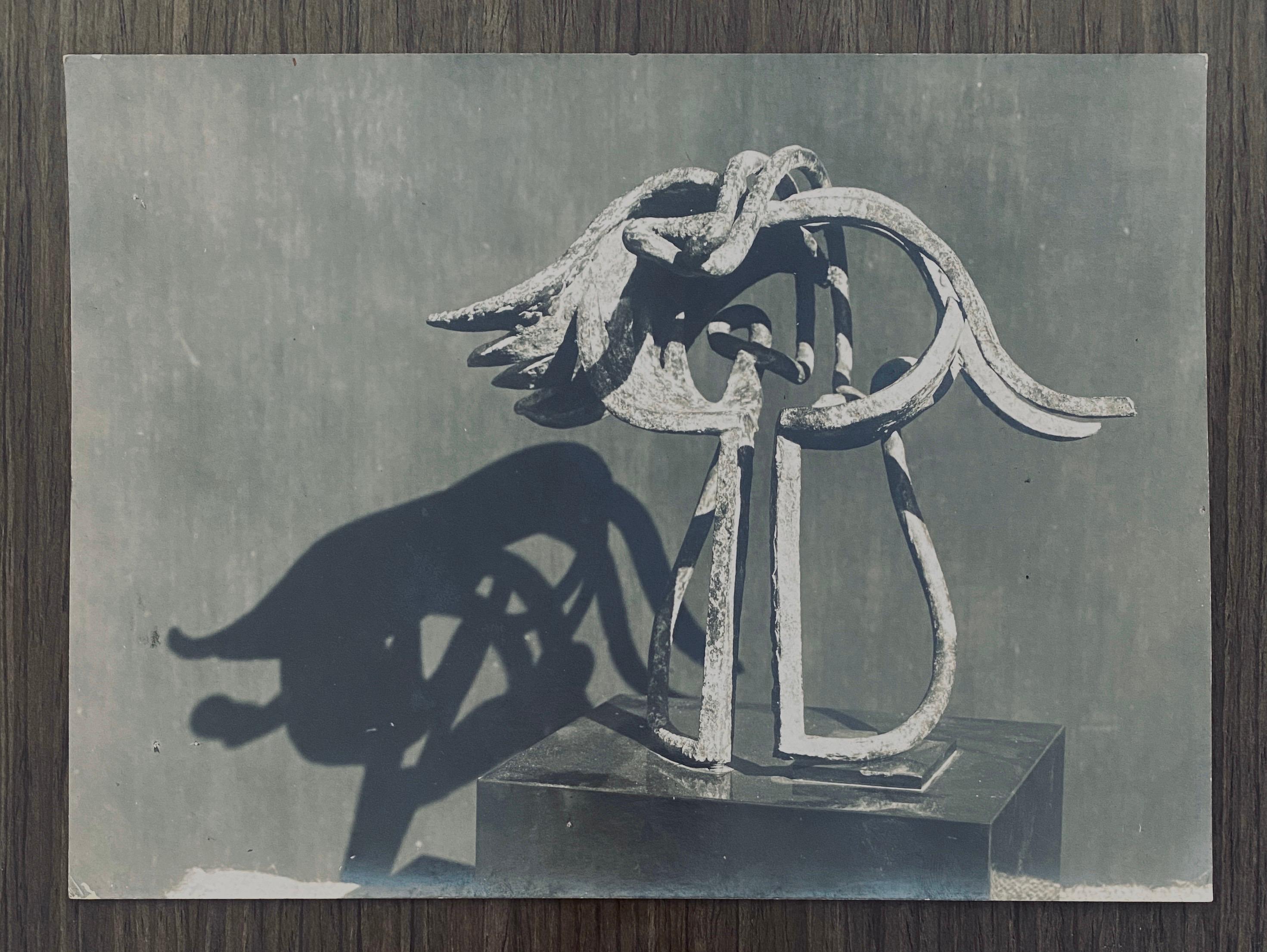 Vintage Silver Gelatin Photograph Jacques Lipchitz Sculpture Photo Signed For Sale 4