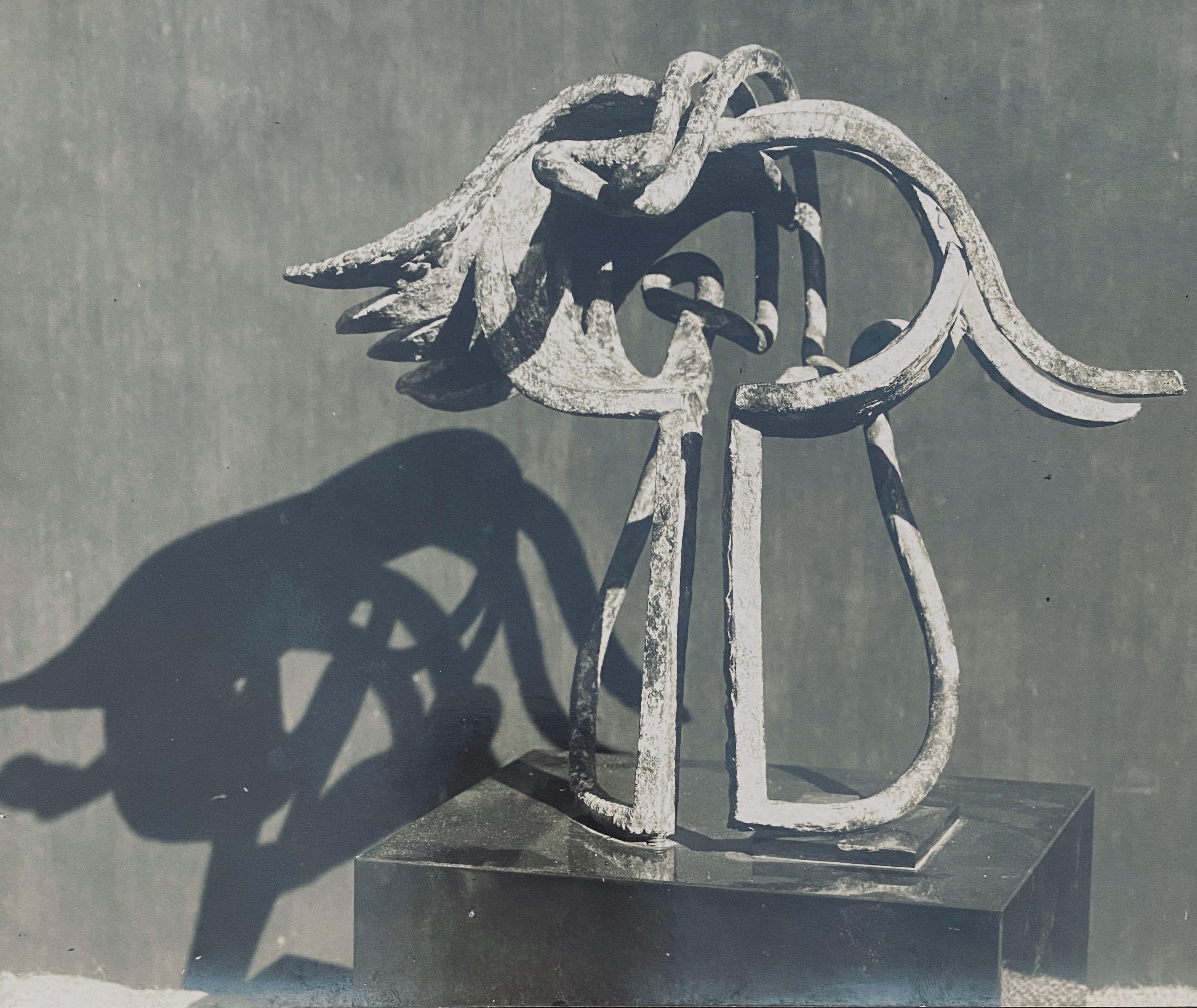 Marc Vaux Black and White Photograph - Vintage Silver Gelatin Photograph Jacques Lipchitz Sculpture Photo Signed
