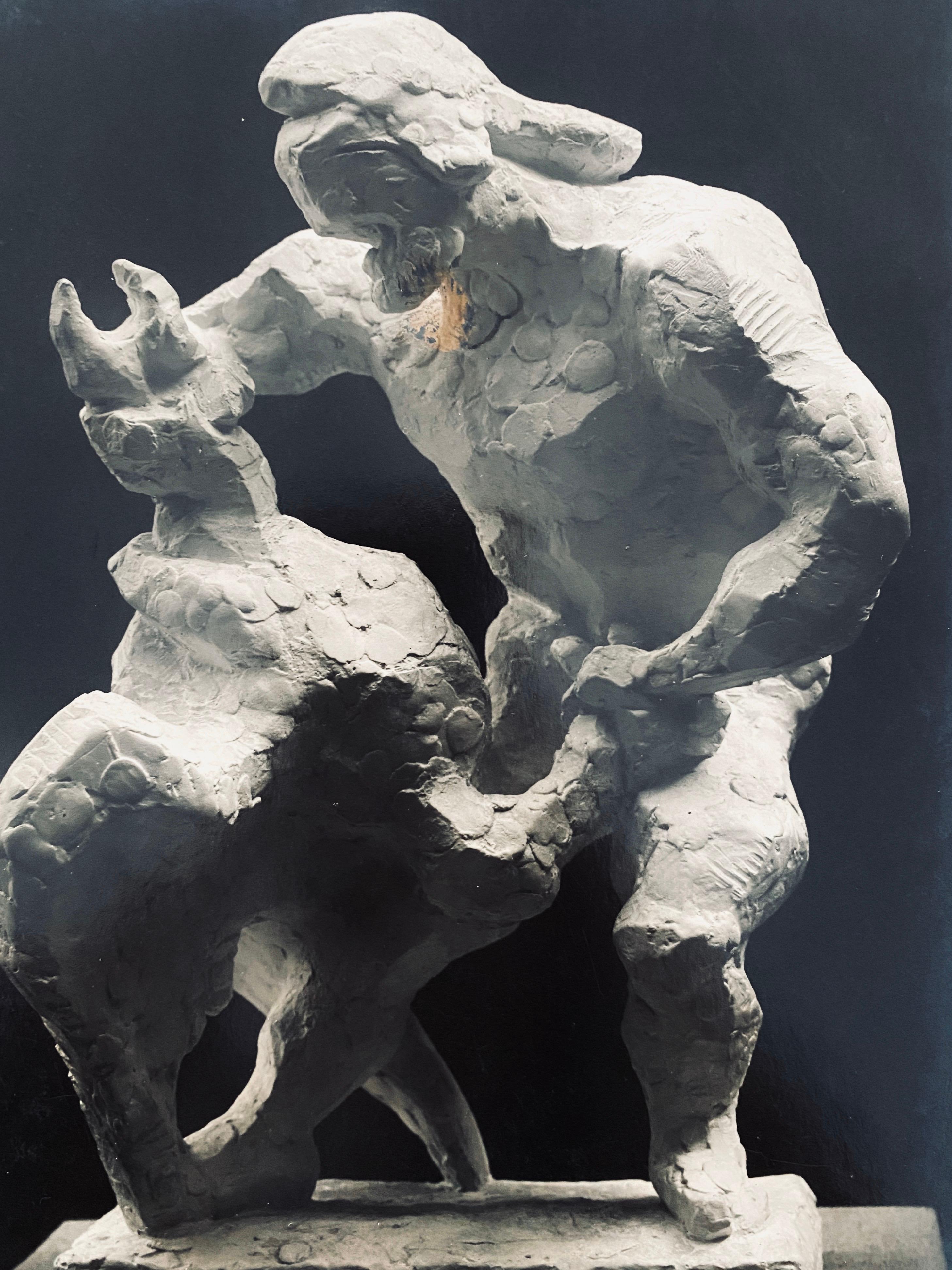 Fotografia d'epoca alla gelatina d'argento Jacques Lipchitz Scultura Foto firmata