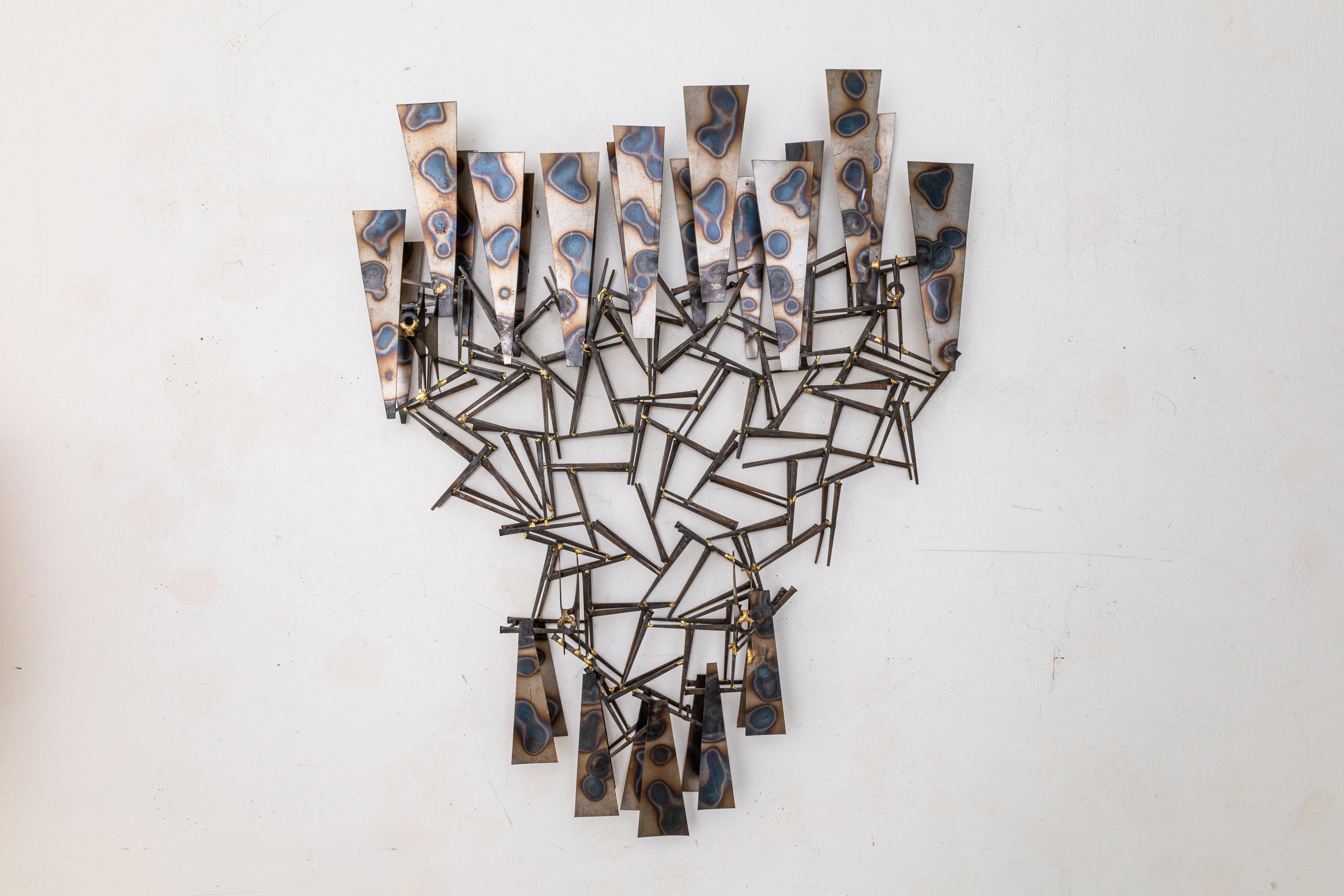 Marc Weinstein Creates Plutonic Brutalist Torch Cut Wall Sculpture For Sale 2
