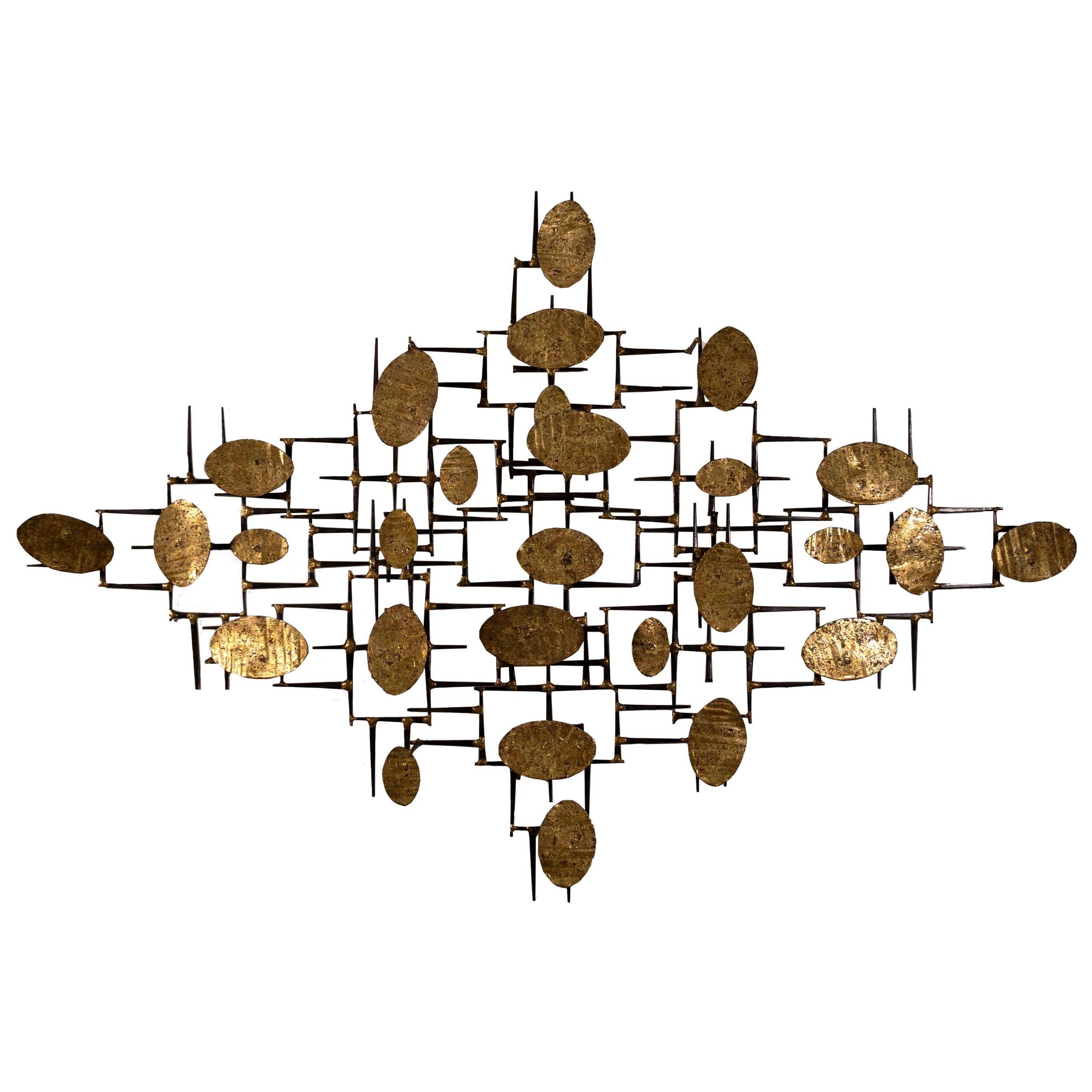 Marc Weinstein Creates Style Brutalist Metal Wall Sculpture Mid Century Modern