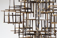 Marc Weinstein for Marc Creates Brutalist Nail Table Top Sculpture Tri Color