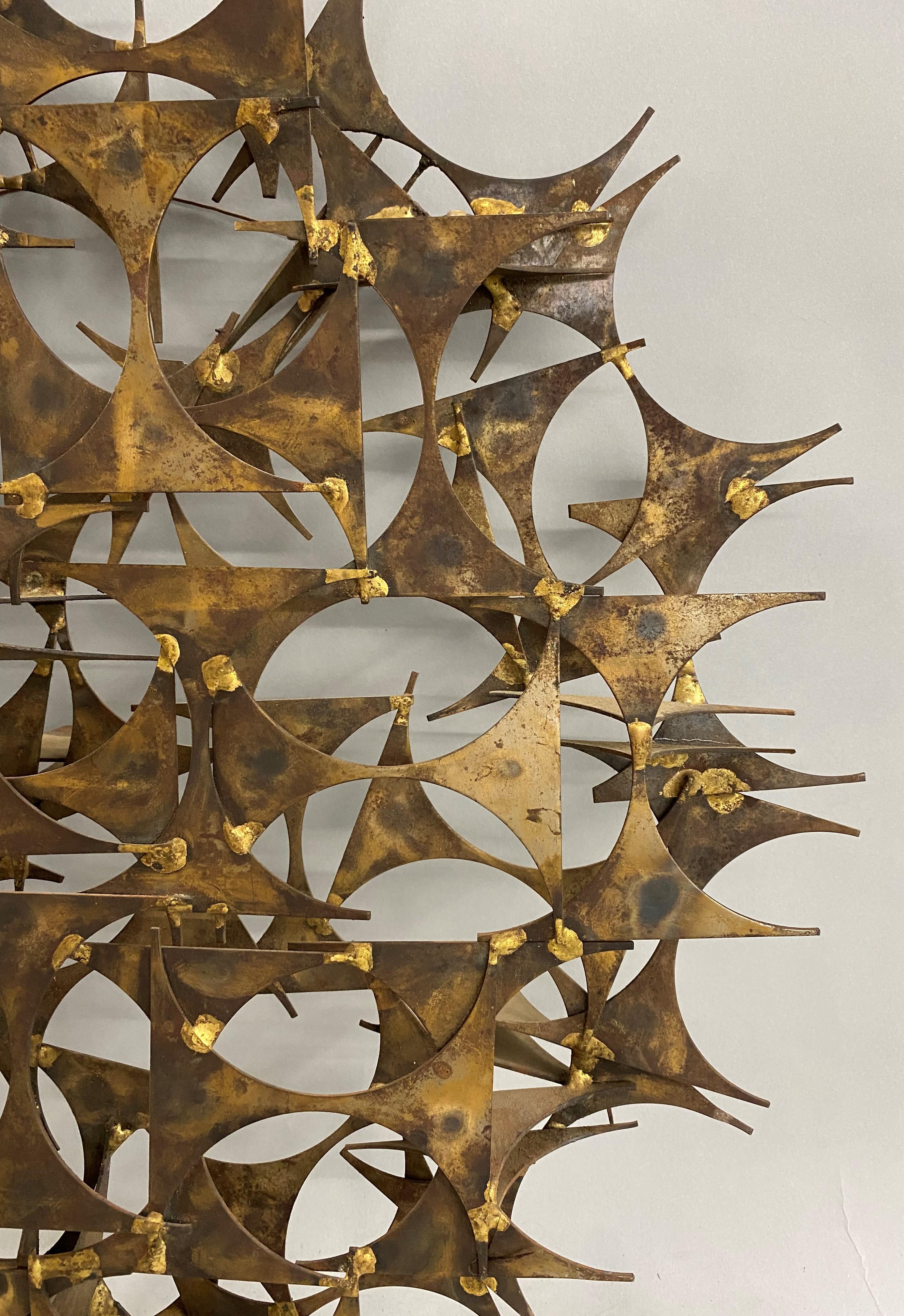 Marc Weinstein Mid Century Modern Brutalist Abstract Sunburst Metal Sculpture 2