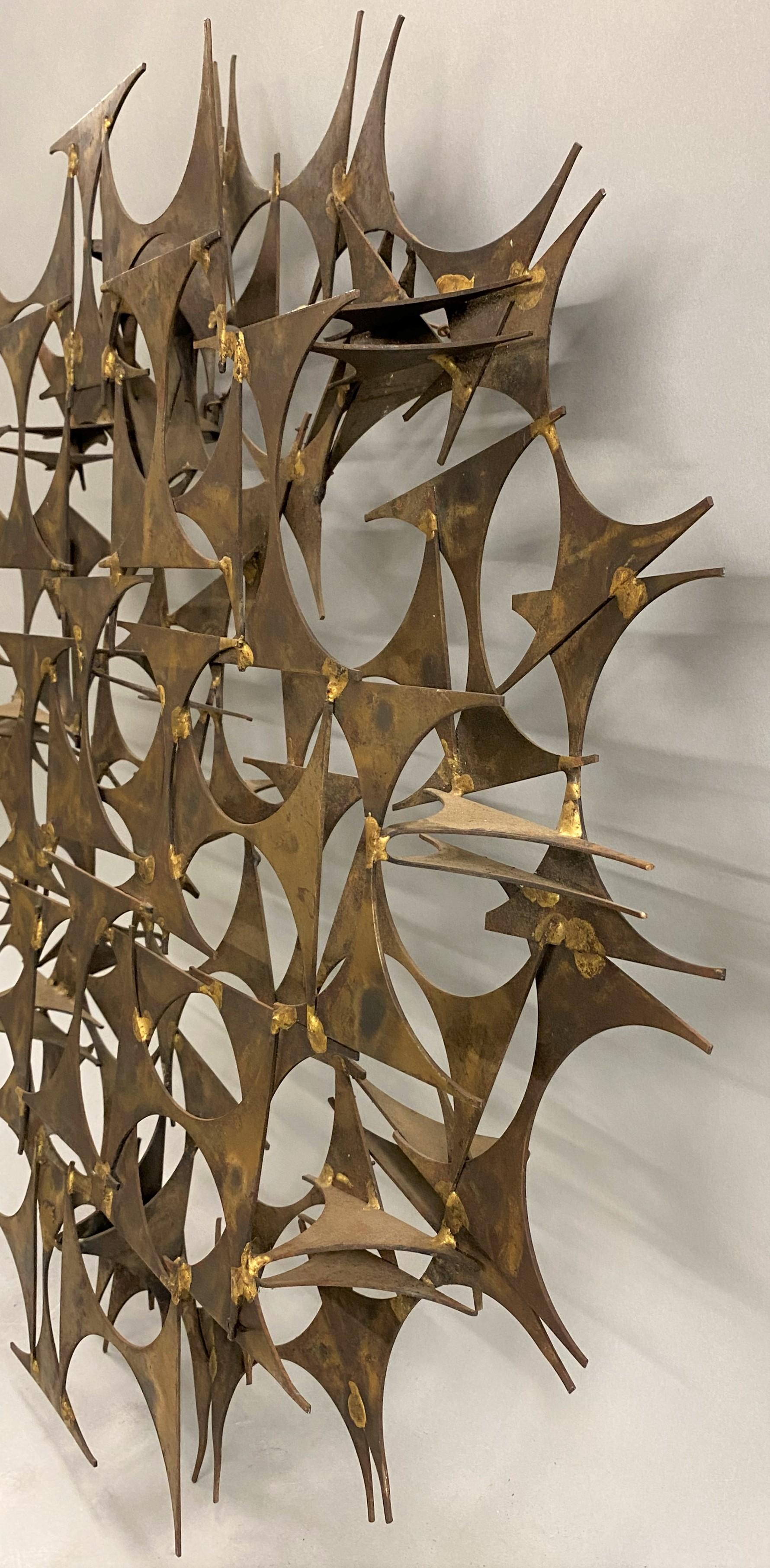 Marc Weinstein Mid Century Modern Brutalist Abstract Sunburst Metal Sculpture 5