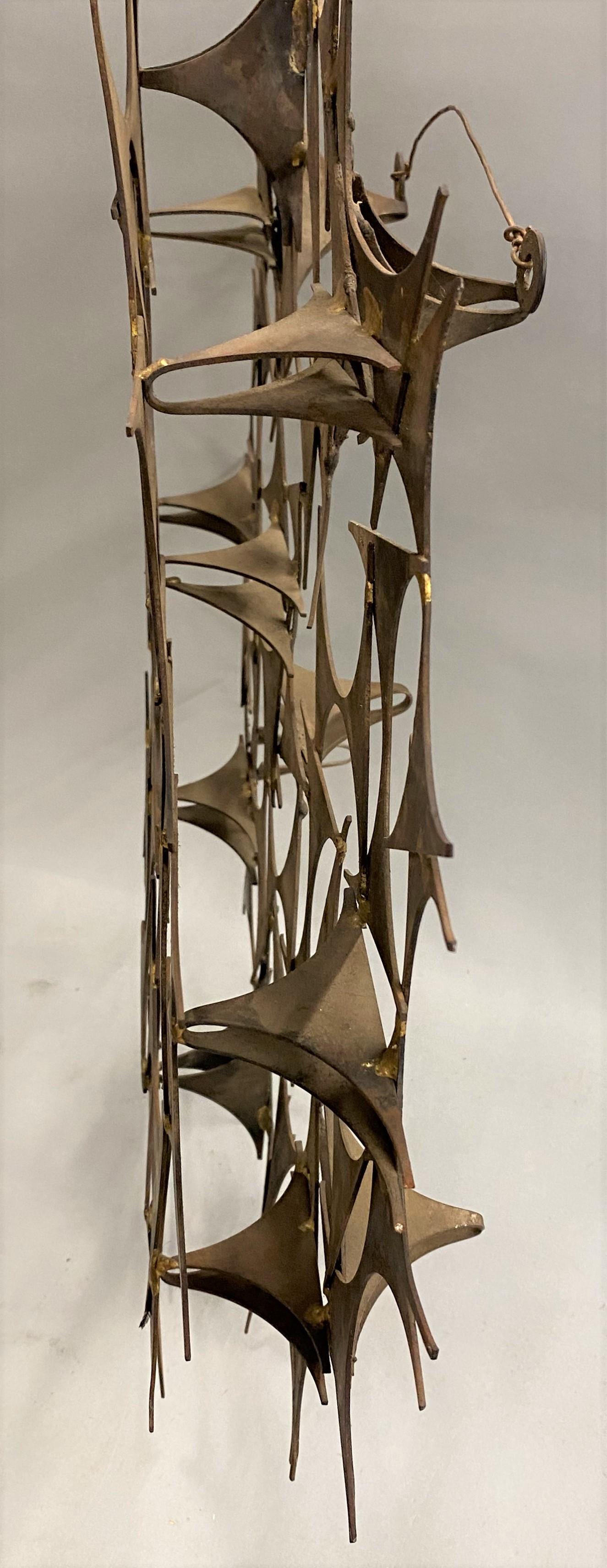 Marc Weinstein Mid Century Modern Brutalist Abstract Sunburst Metal Sculpture For Sale 6