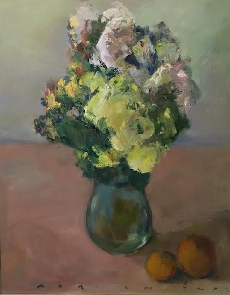 Marc Whitney Still-Life Painting - Floral with Fruit 