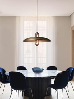 Marc Wood Apollo Pendant Large, Luxury Light, Aged Brass & Marble