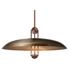 Marc Wood Apollo Pendant Large, Luxury Light, Aged Brass & Marble